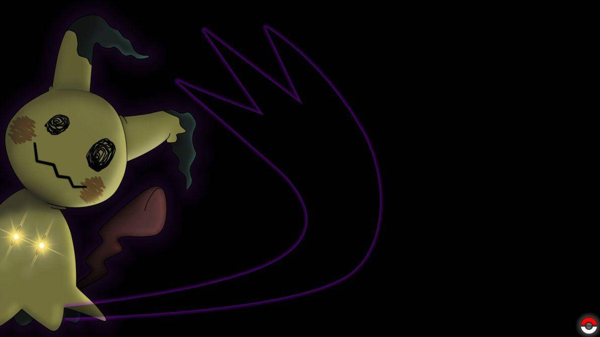 Mimikyu, shiny eyes, glowing yellow, SD Desktop Wallpaper