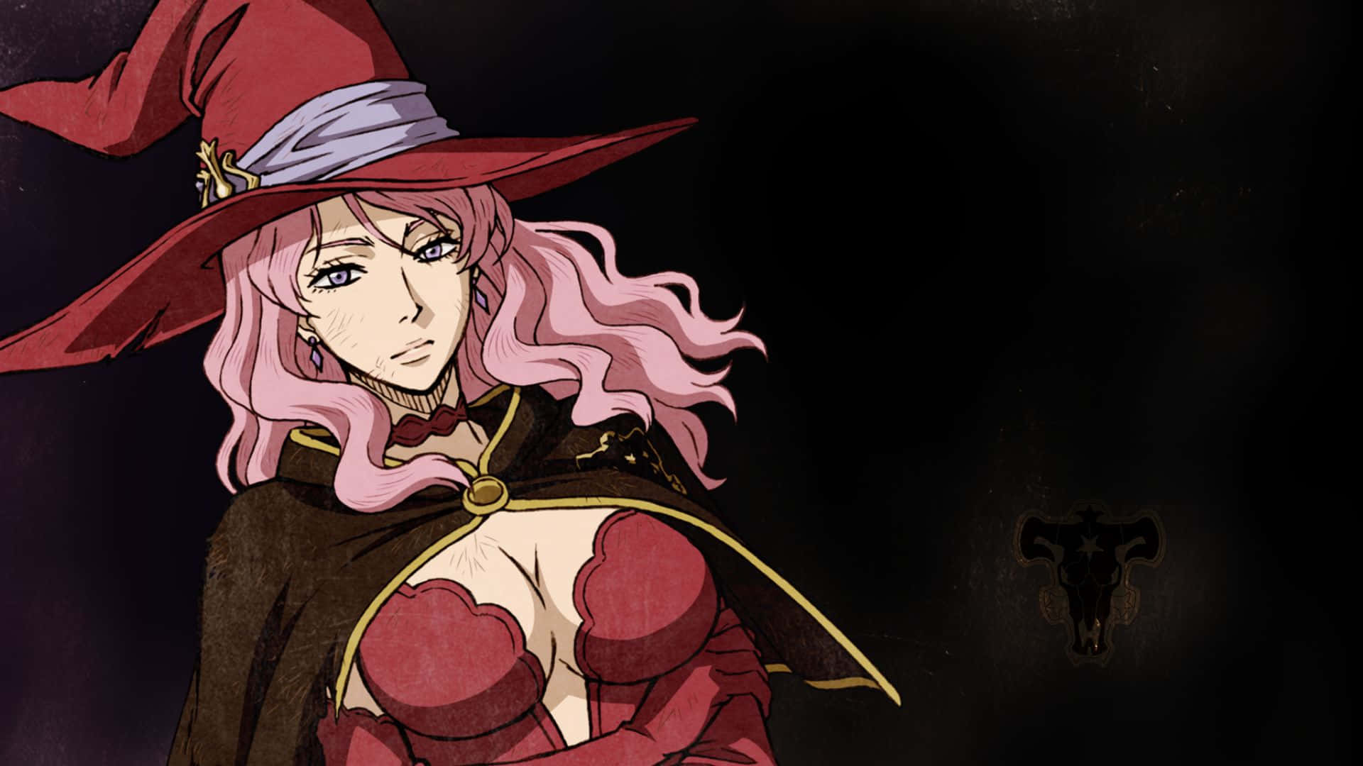 Mimosa Vermillion, pink-haired witch, red hat, Full HD Desktop Wallpaper