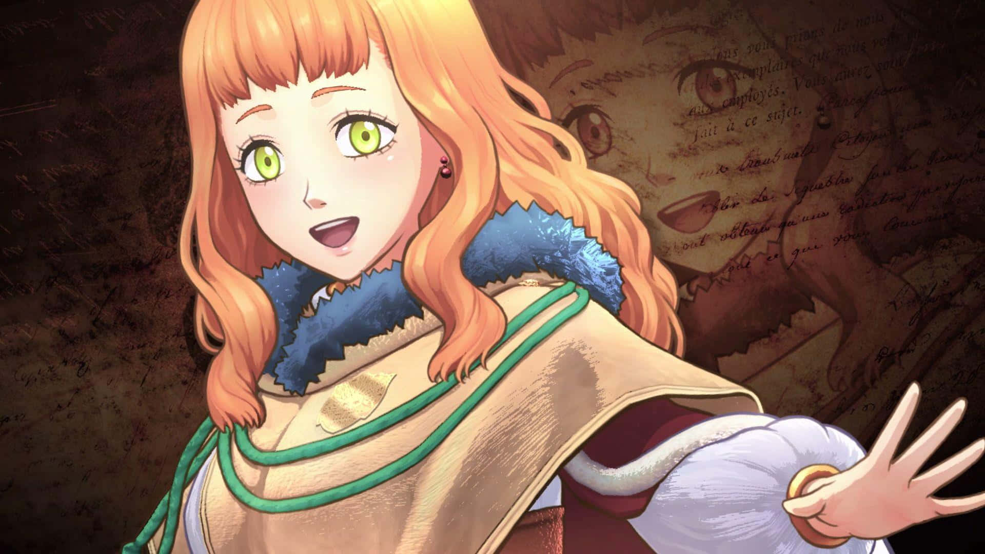 Mimosa Vermillion, orange hair, green eyes, Full HD Desktop Wallpaper