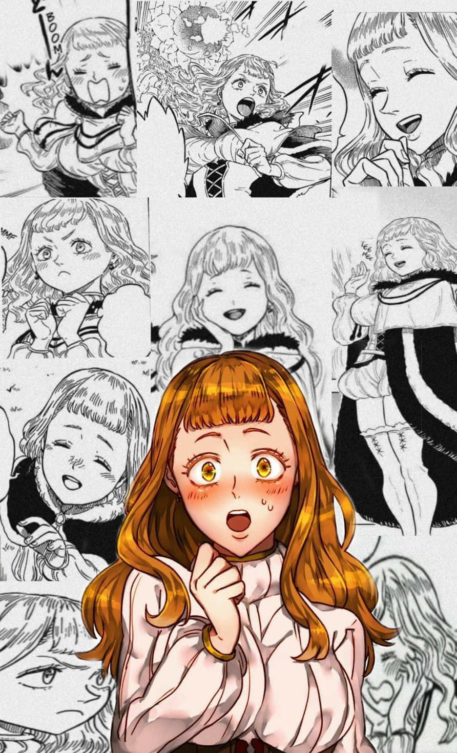 Mimosa Vermillion, orange hair, wide eyes, HD Phone Wallpaper