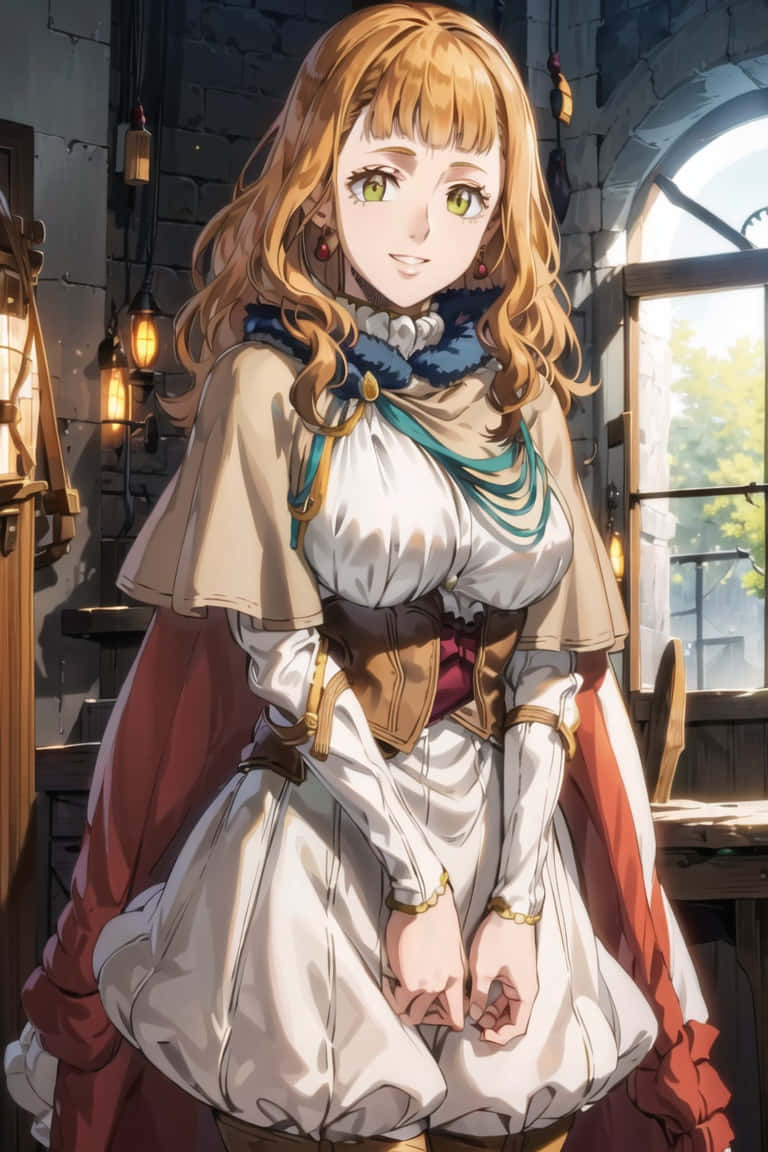 Mimosa Vermillion, golden hair, green eyes, SD Phone Wallpaper