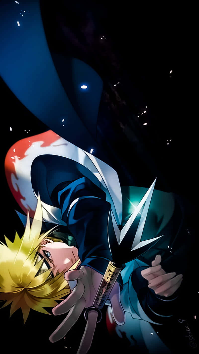 Minato iPhone, spiky blonde hair, glowing trident, HD Phone Wallpaper