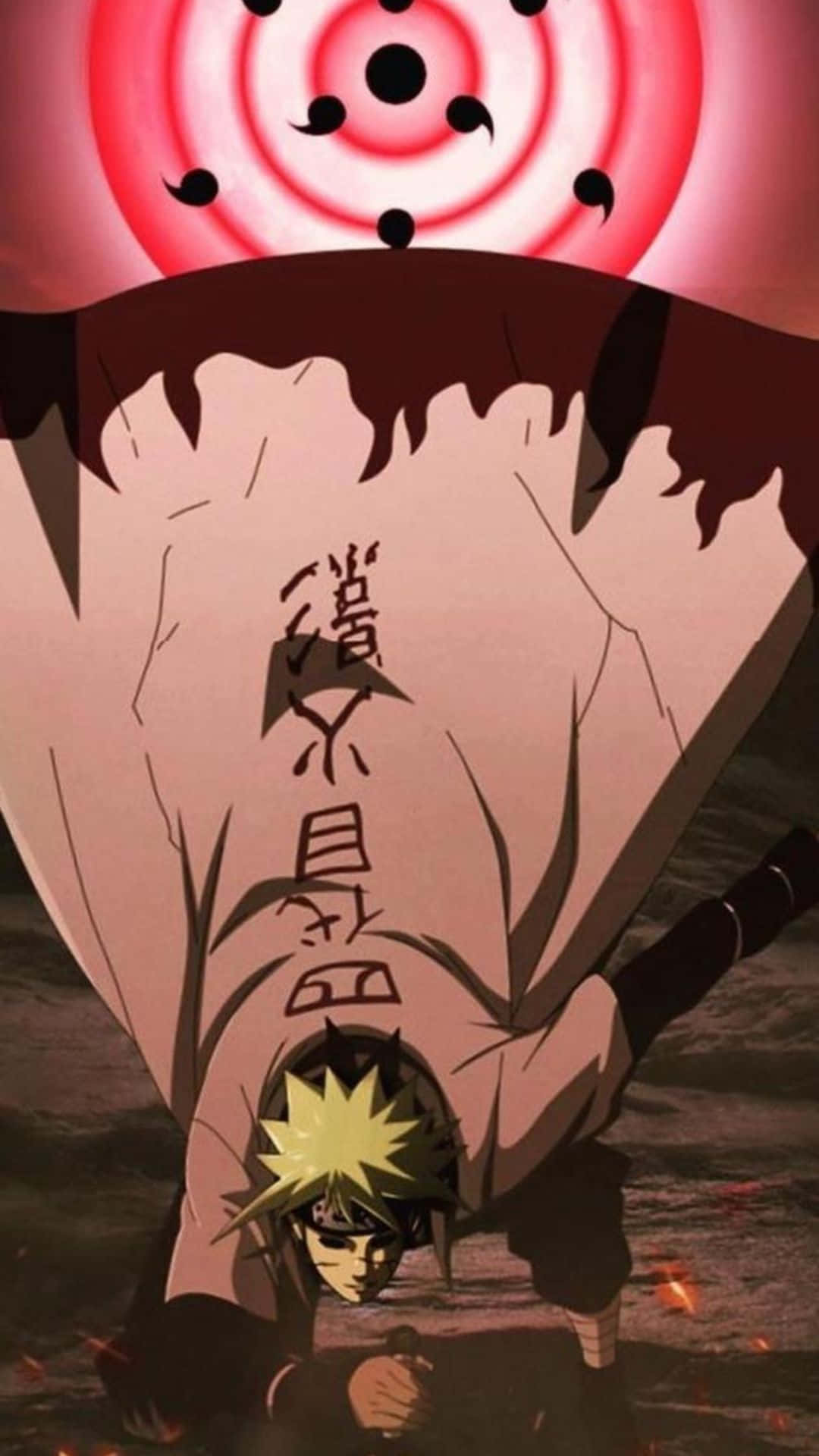 Minato iPhone, spiky blonde hair, red eye symbol, Full HD Phone Wallpaper