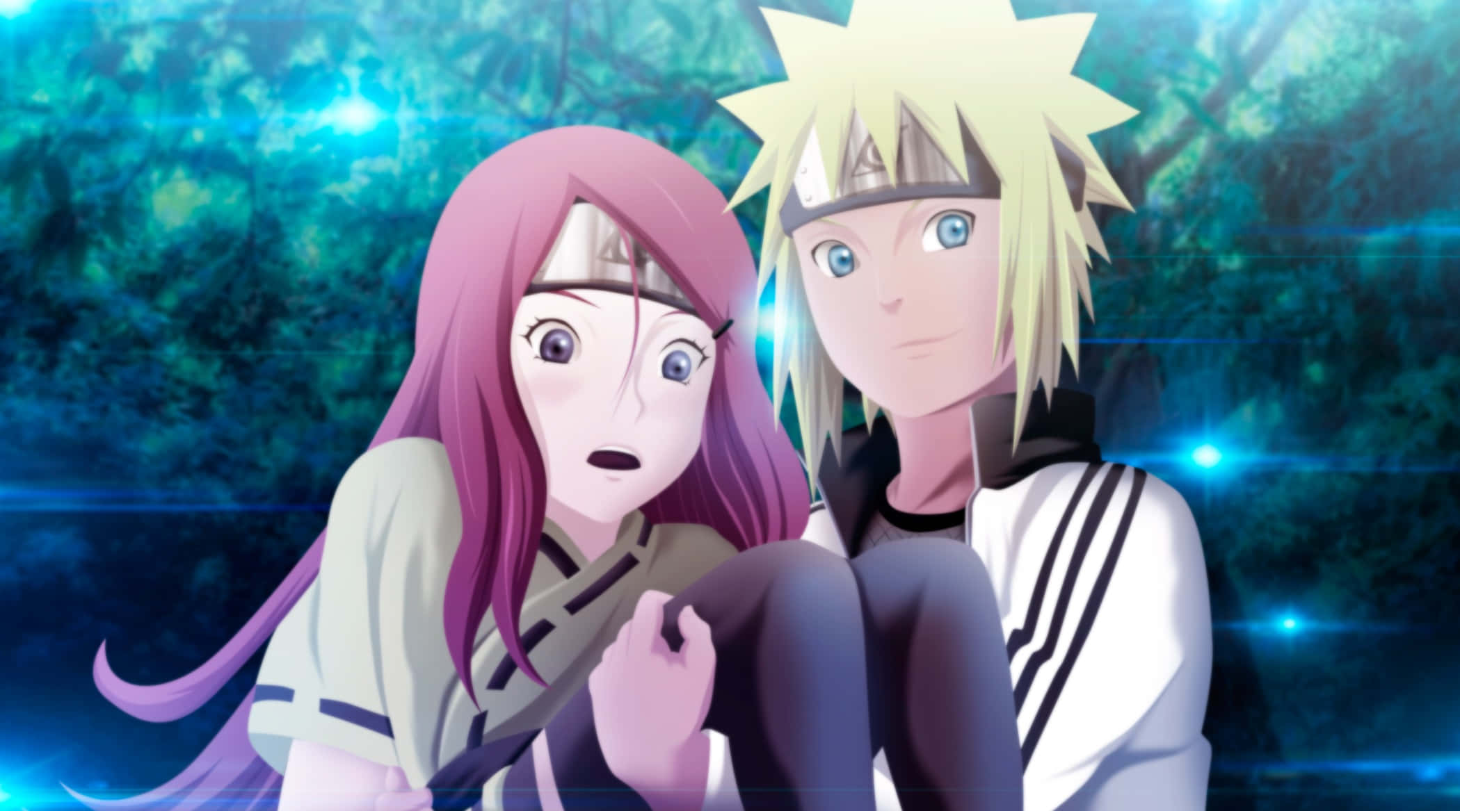 Minato iPhone, pink hair, blonde hair, Full HD Desktop Wallpaper