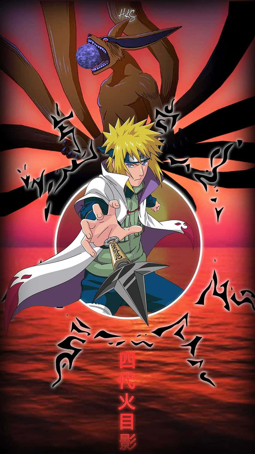 Minato iPhone, blonde anime ninja, white cloak, HD Phone Wallpaper
