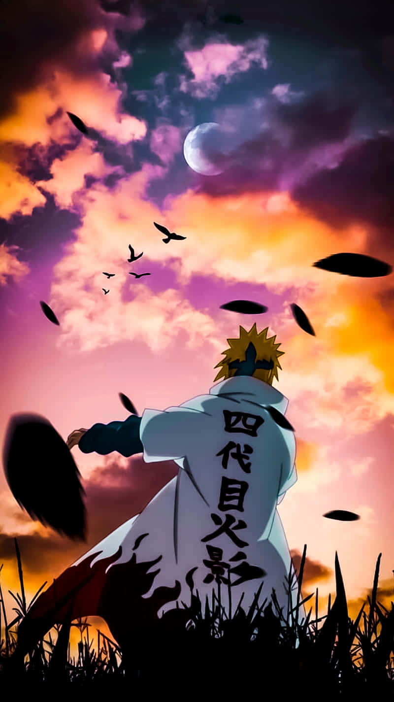 Minato iPhone, spiky-haired anime ninja, white cloak, HD Phone Wallpaper