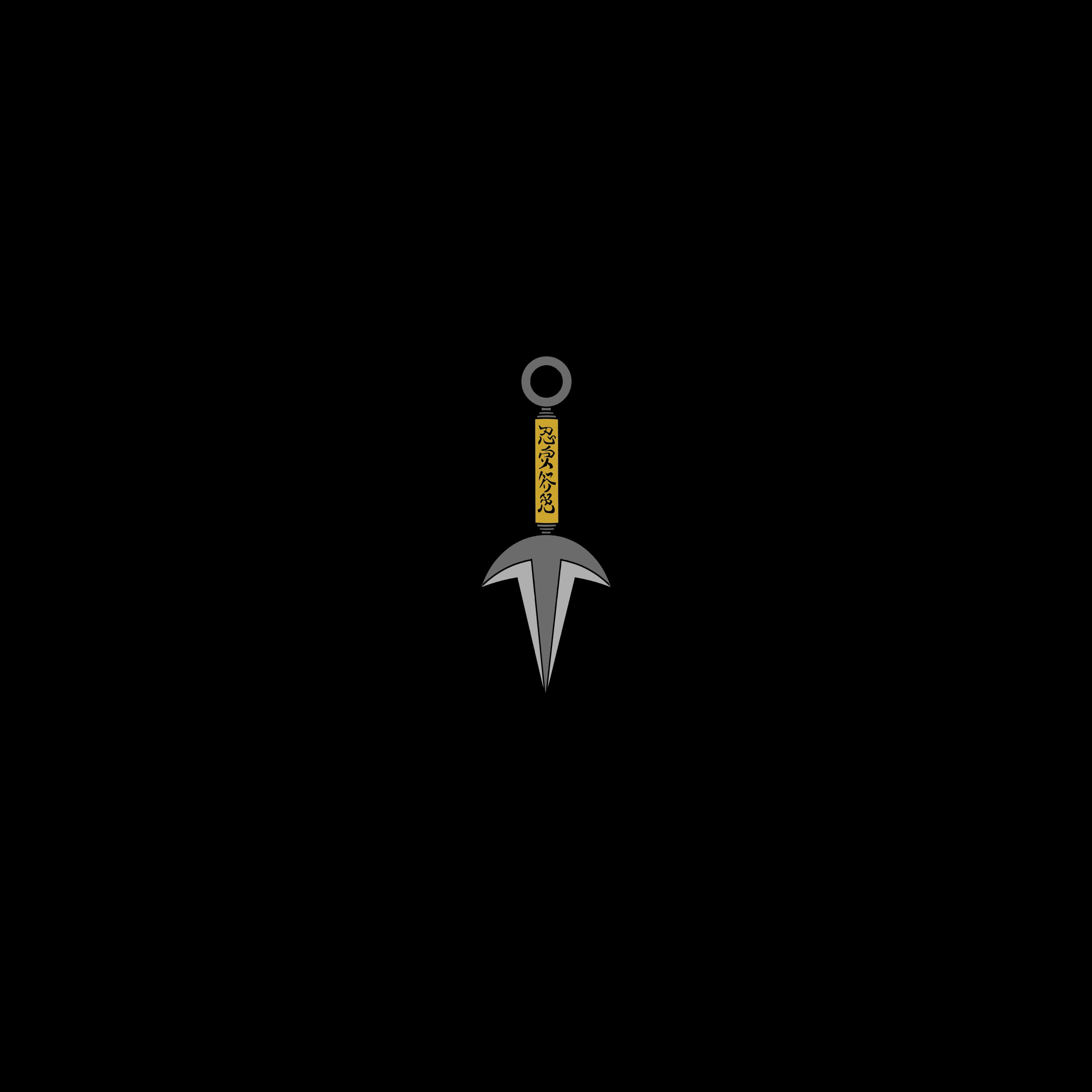 Minato Kunai, silver kunai, yellow hilt, 5K Desktop Wallpaper