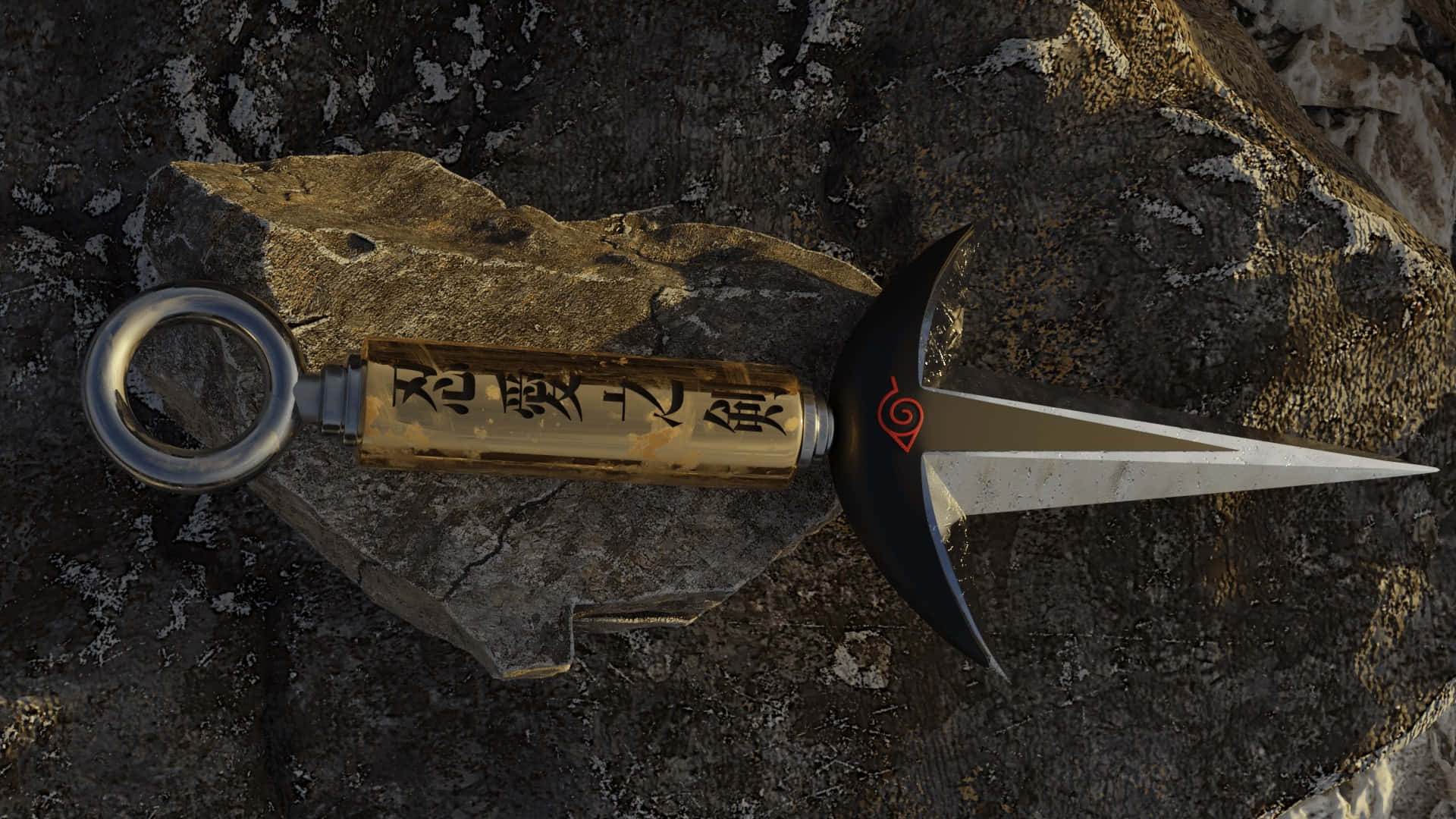 Minato Kunai, golden kunai, black blade, Full HD Desktop Wallpaper