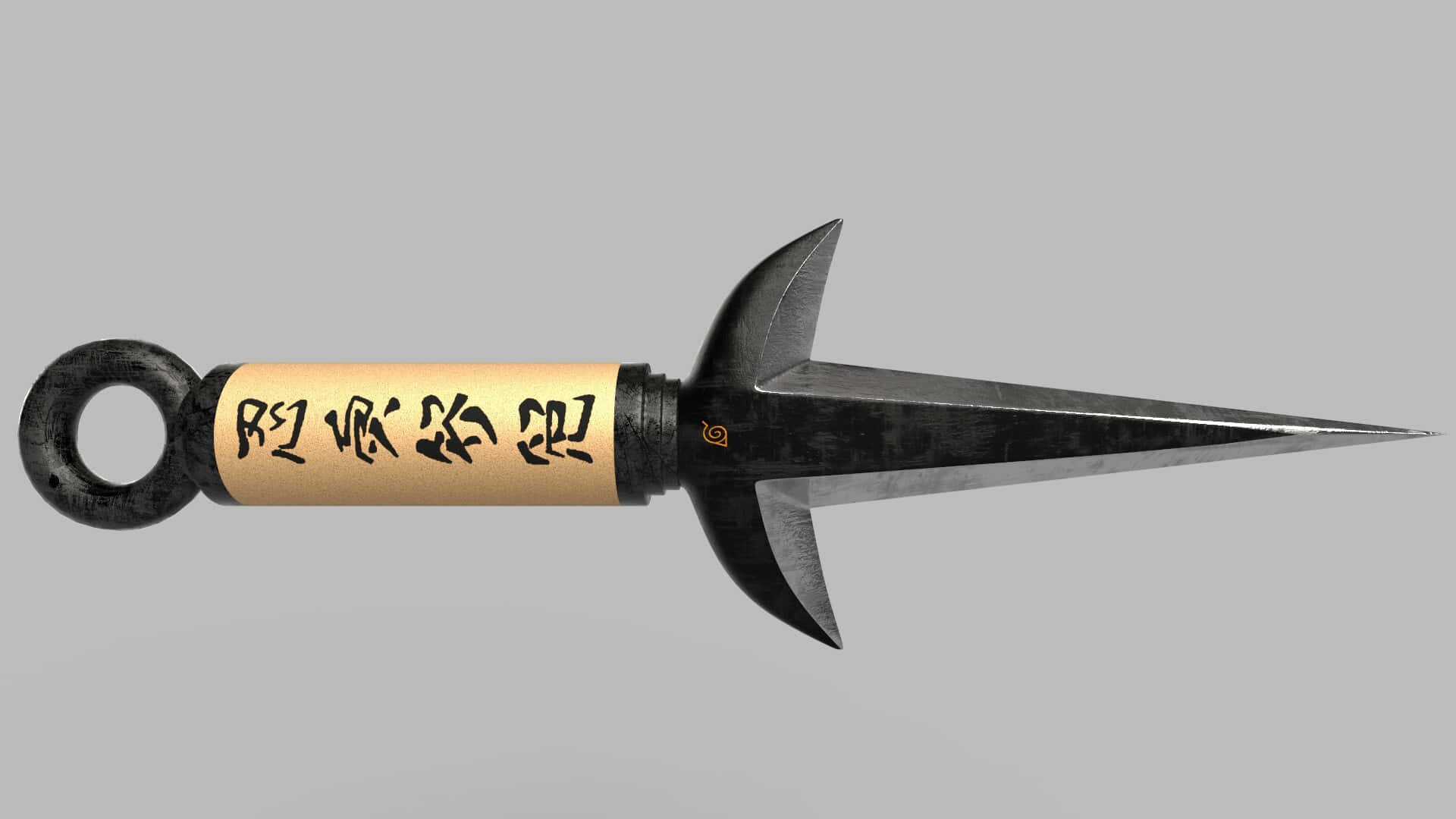 Minato Kunai, black metal shuriken, three sharp blades, Full HD Desktop Wallpaper