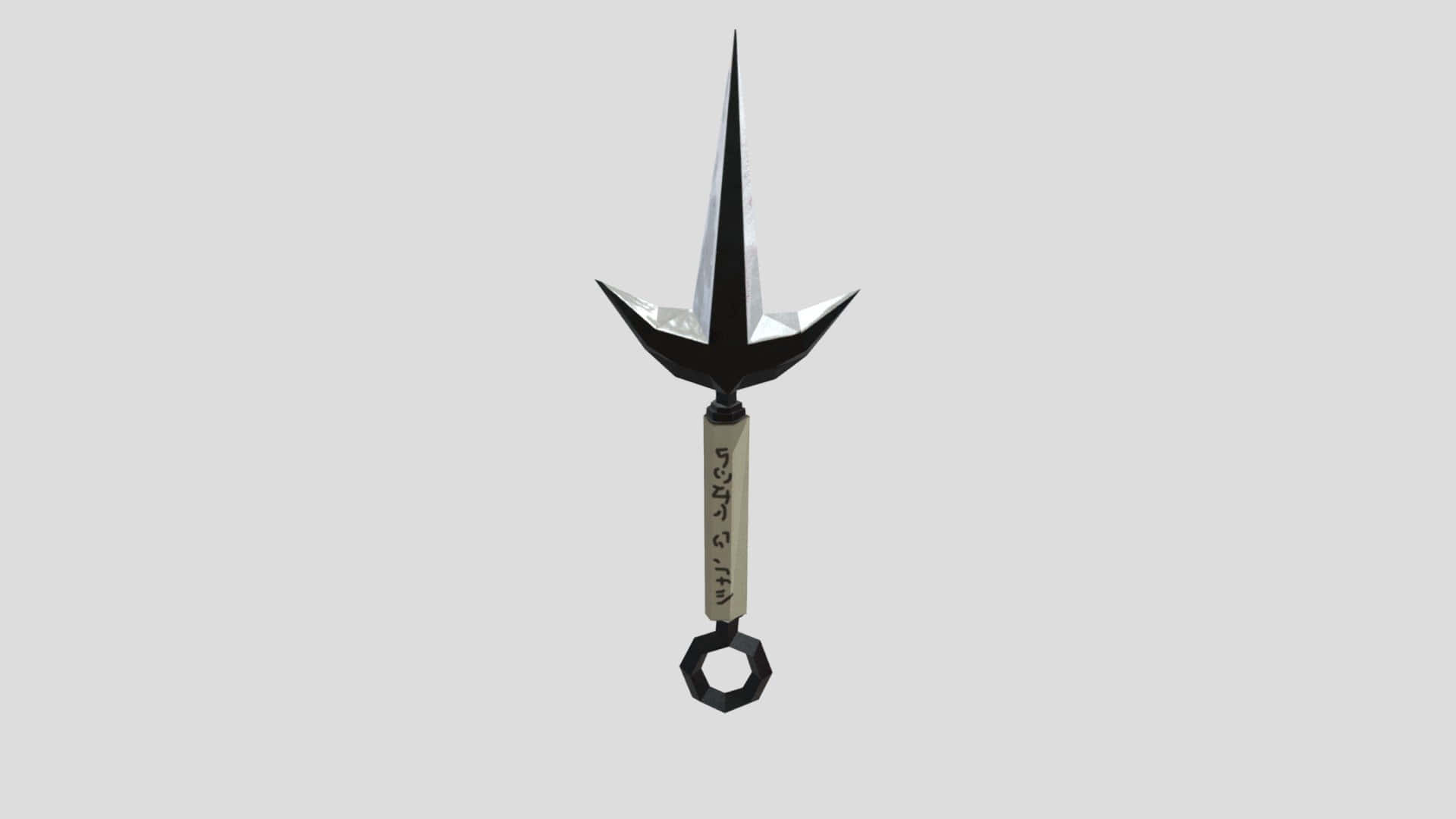 Minato Kunai, black metal shuriken, three sharp blades, Full HD Desktop Wallpaper