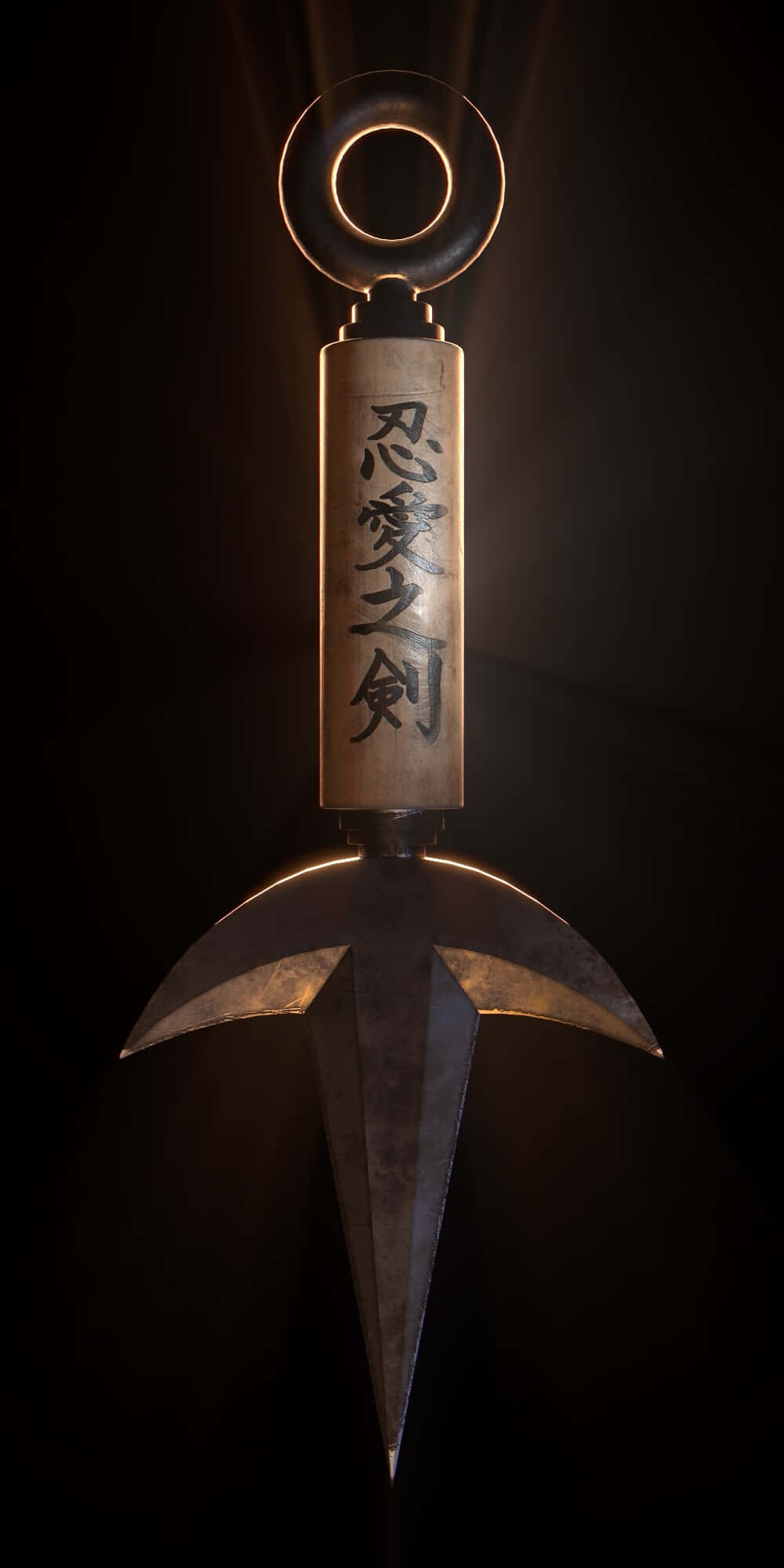 Minato Kunai, kanji inscriptions, metallic, Full HD Phone Wallpaper