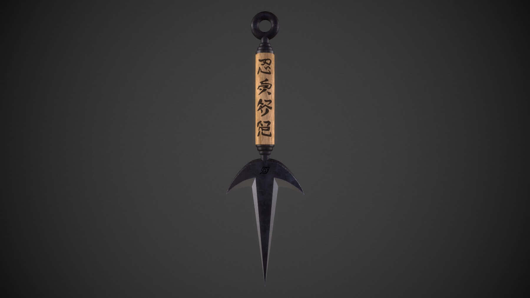 Minato Kunai, black metal shuriken, wooden handle, HD Desktop Wallpaper