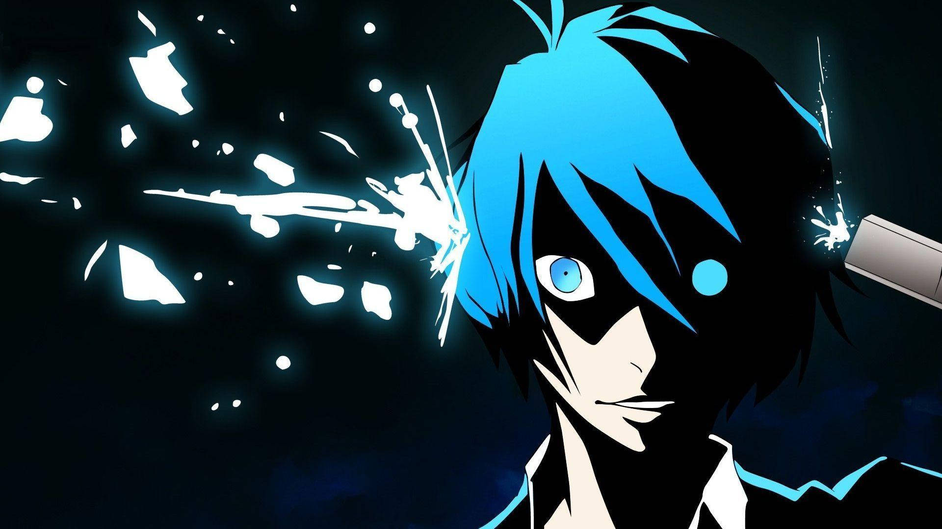 Minato, blue-haired, glowing eyes, Full HD Desktop Wallpaper