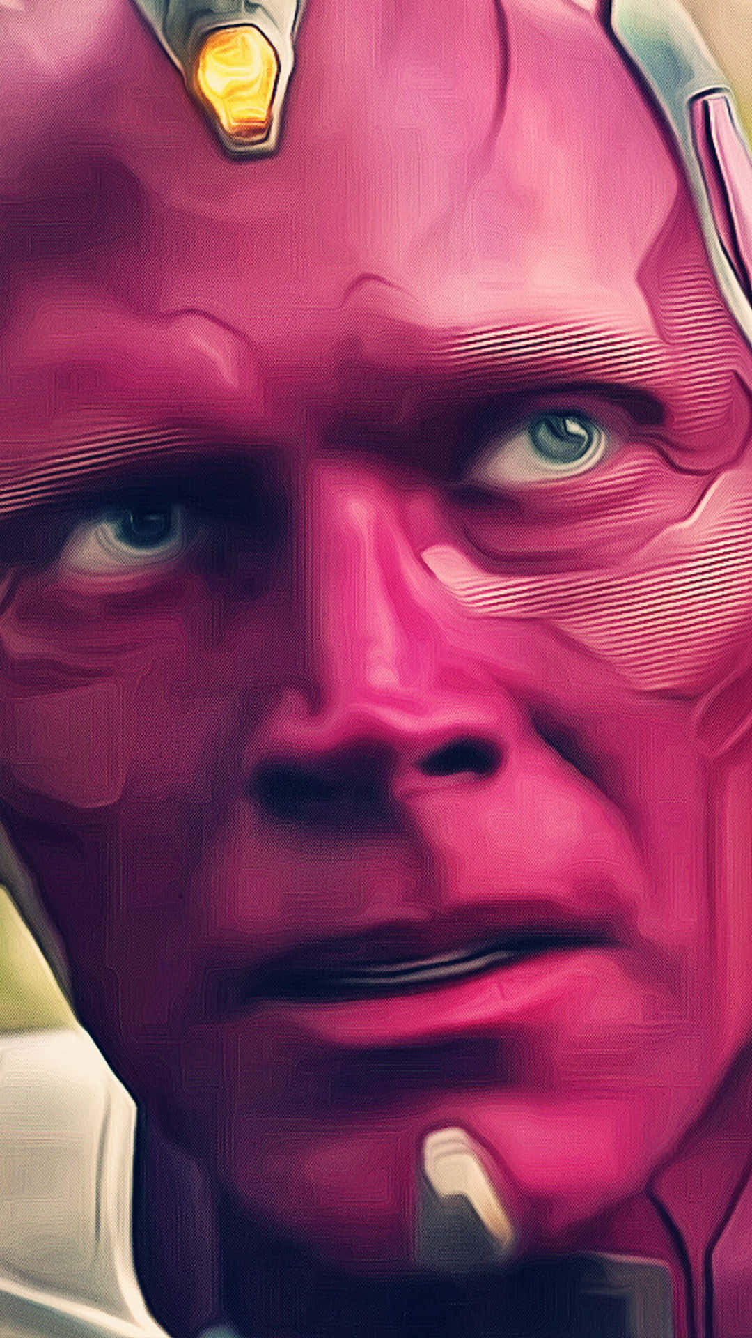 Mind Stone, pink-skinned superhero, glowing eyes, Full HD Phone Wallpaper