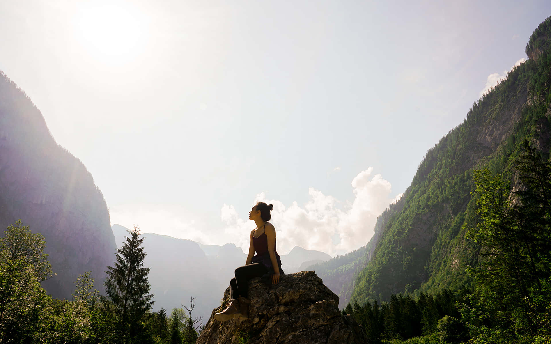Mindfulness, cliff, rocky outcrop, Full HD Desktop Wallpaper