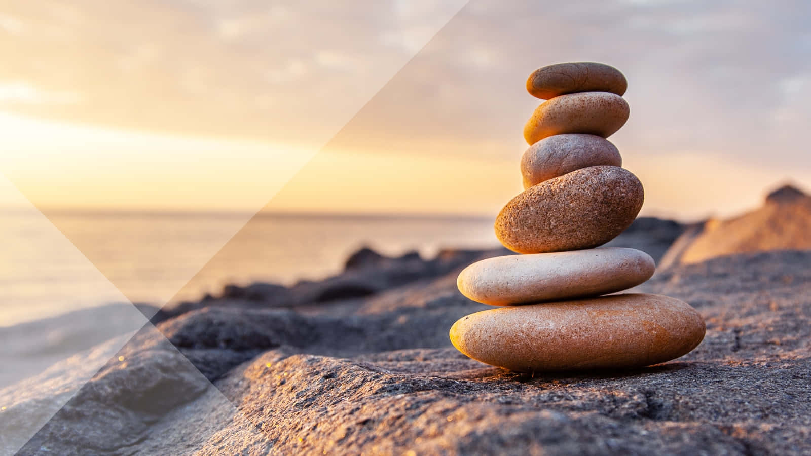 shiny stones, rocky shore, golden sunset, HD Desktop Wallpaper
