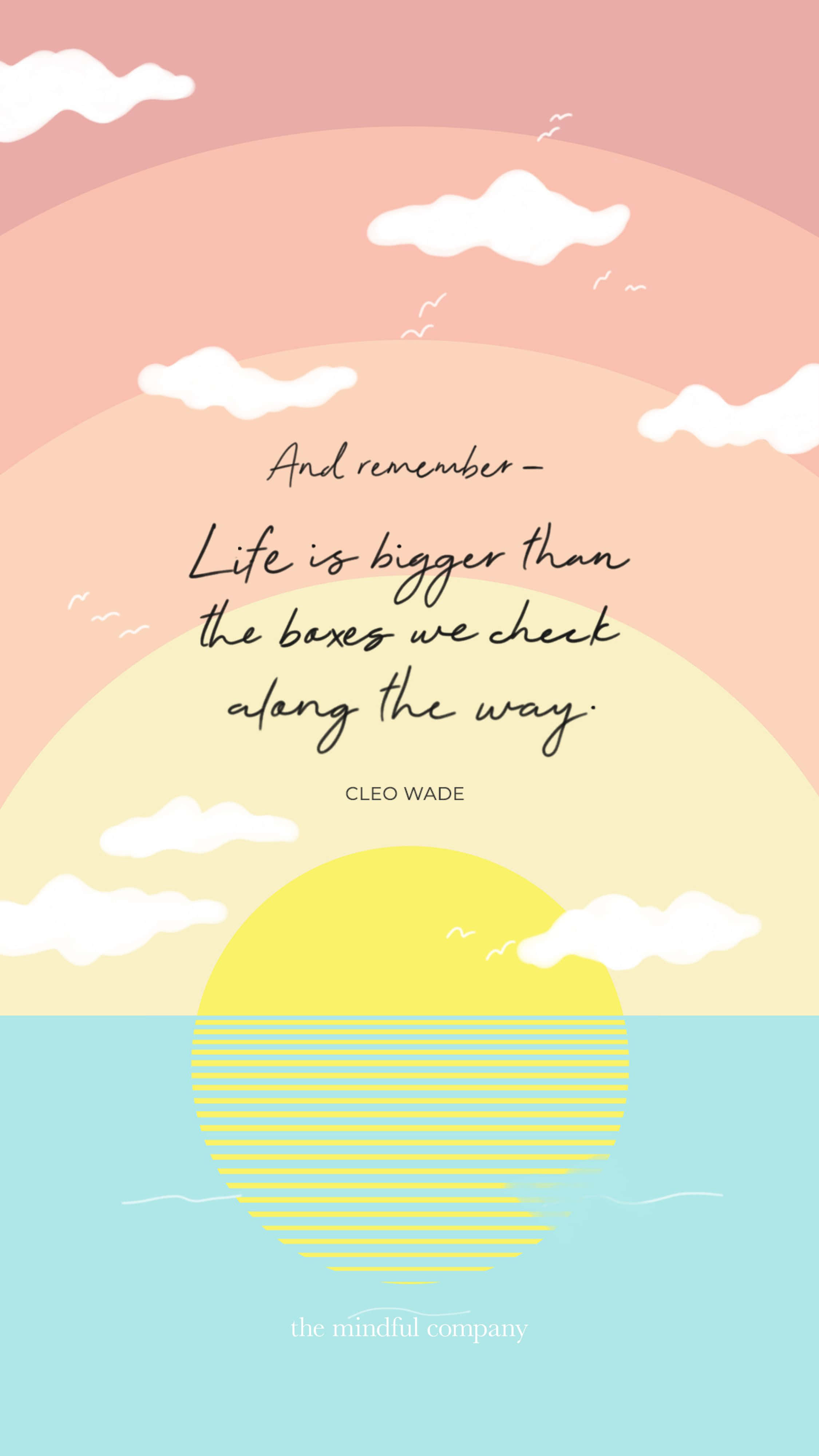 pastel sunset, ocean, quote about life's expansiveness, 4K Phone Wallpaper