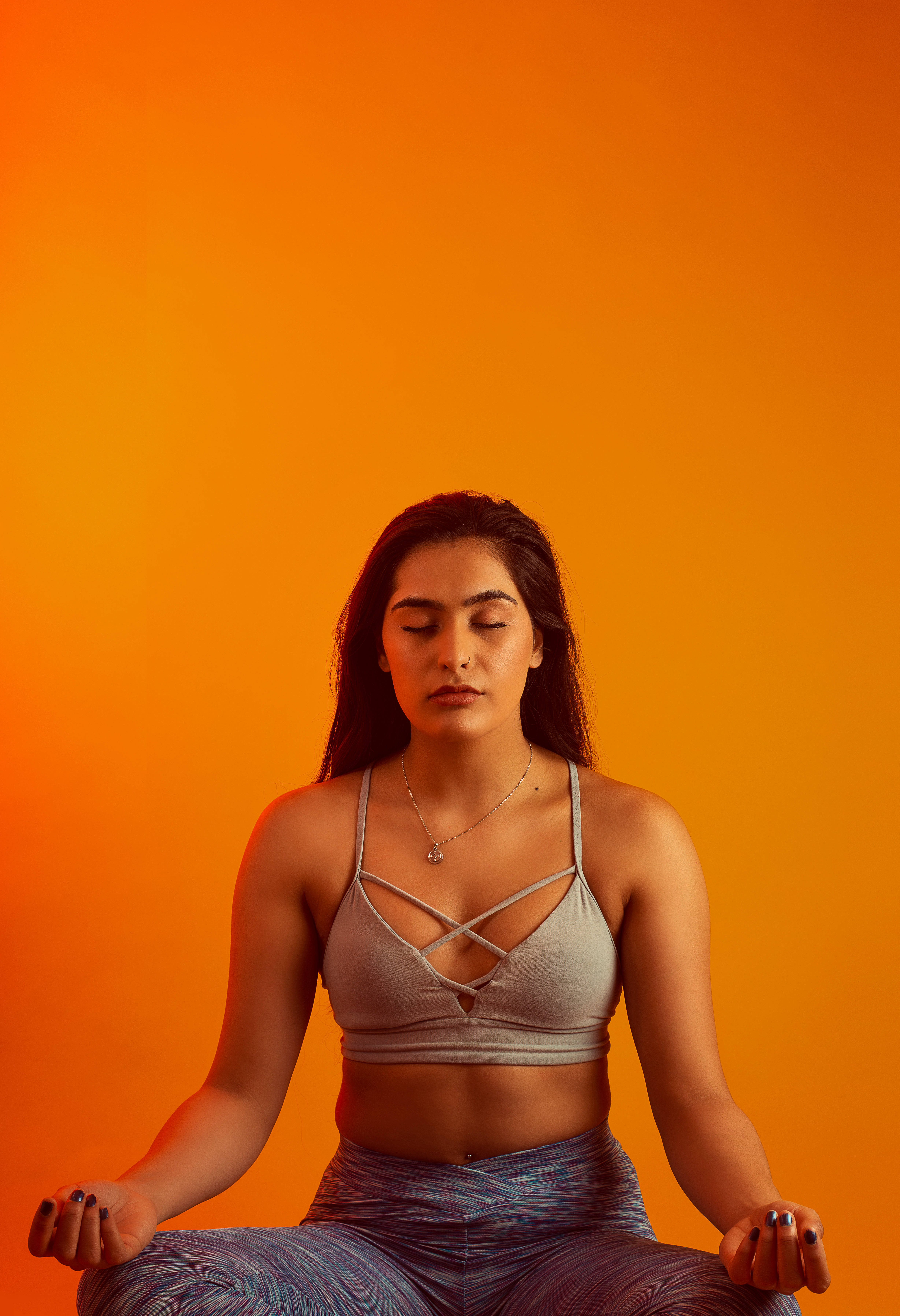 mindfulness meditation, athletic wear, cross-legged, 5K Phone Wallpaper