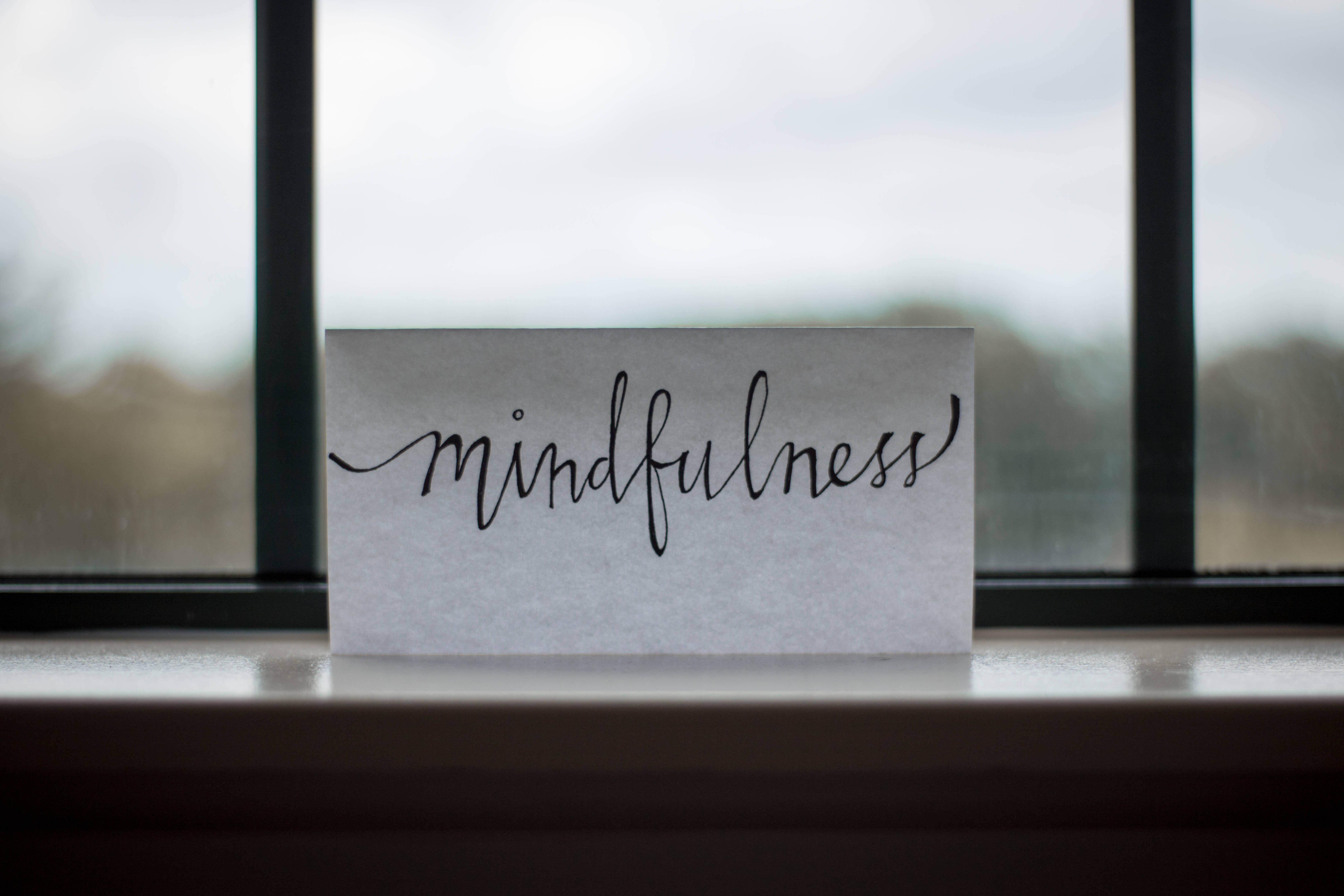mindfulness, handwritten note, windowsill, 5K Desktop Wallpaper