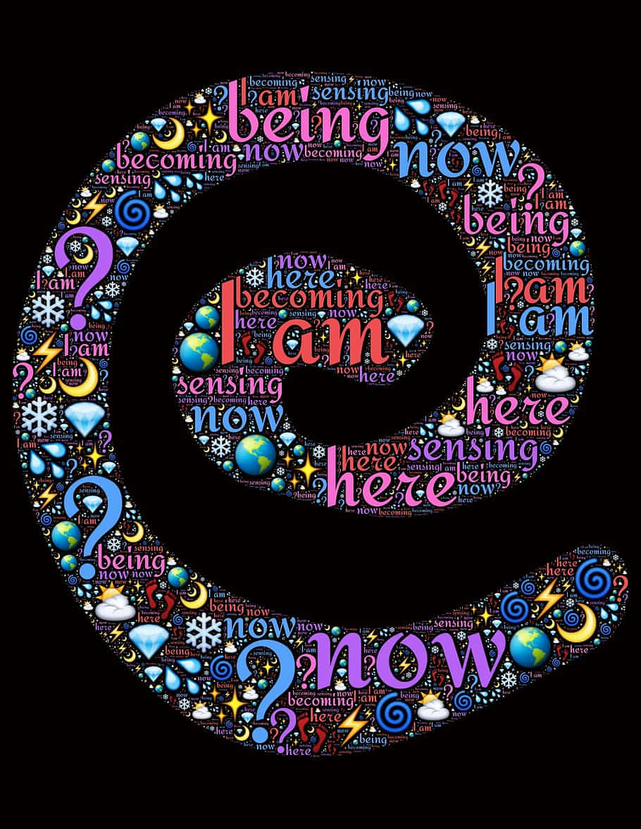 mindfulness, colorful words, symbols, SD Phone Wallpaper