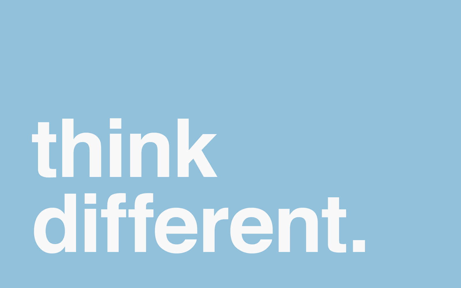 think different, white text, light blue background, HD Desktop Wallpaper