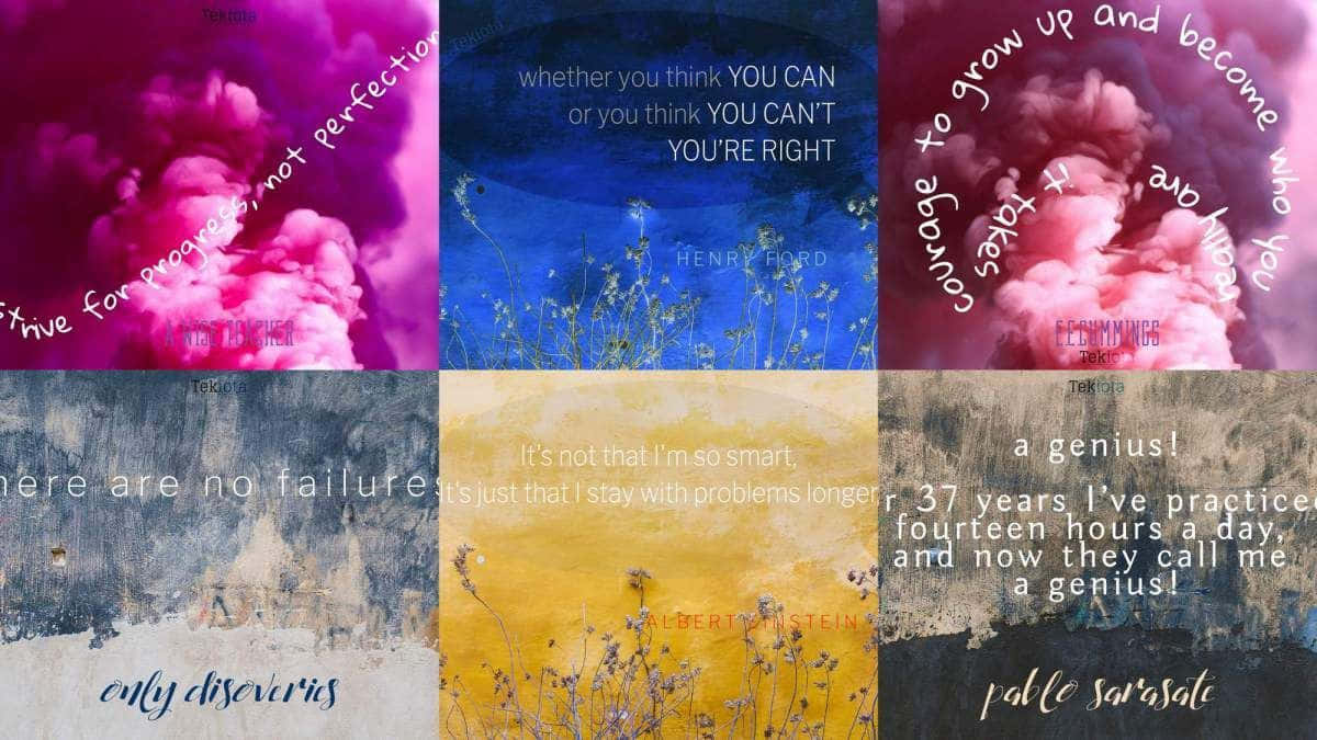 Mindset, motivational quote panels, abstract smoke backgrounds, SD Desktop Wallpaper