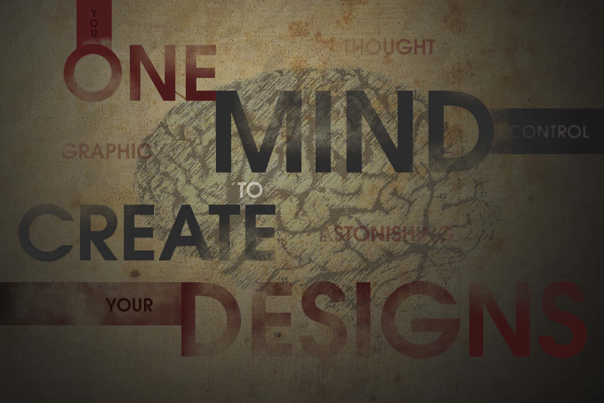 Innovative Mind, textured brain graphic, bold red, SD Desktop Wallpaper
