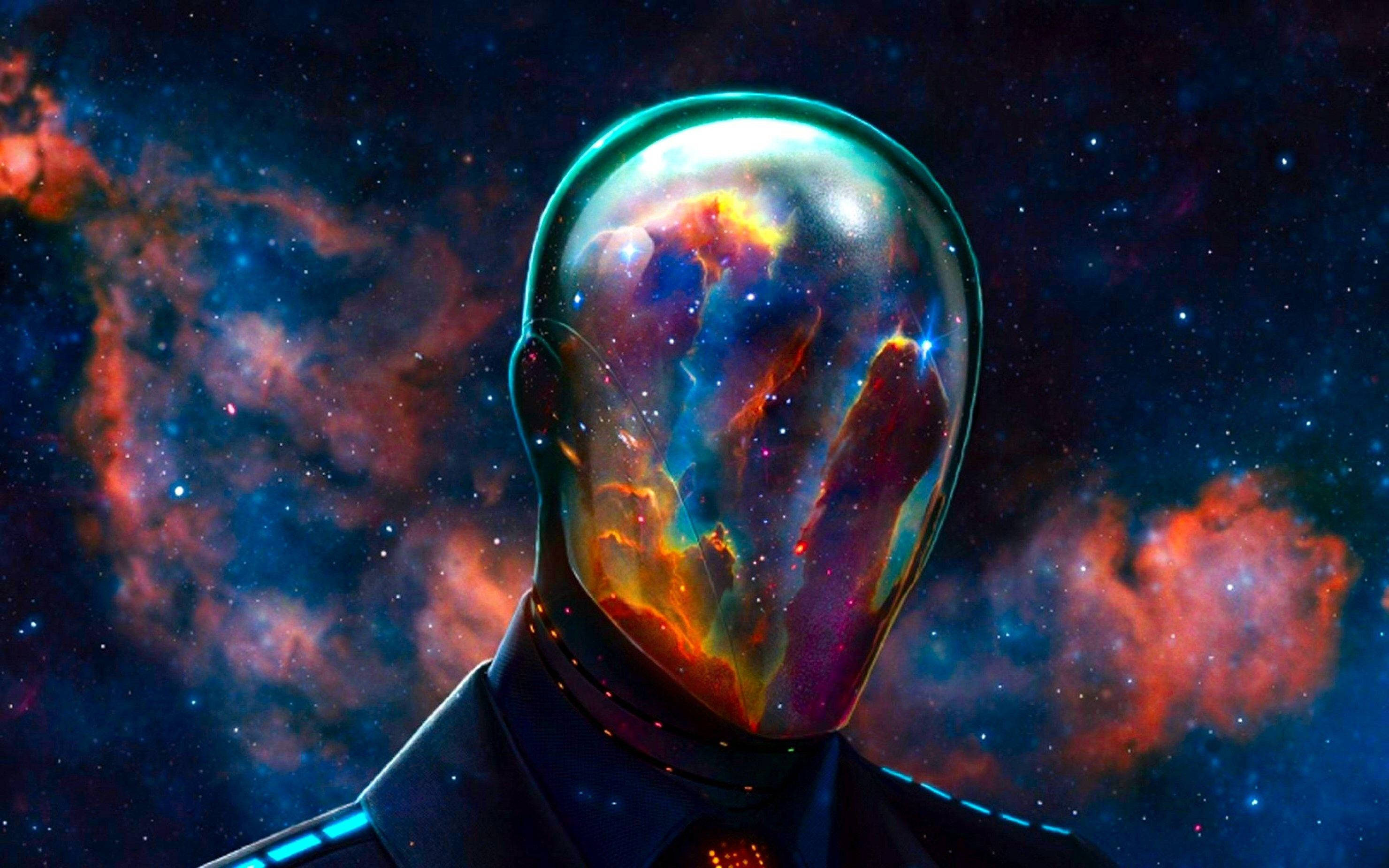 universe, mind of wise person, transparent head, 2K Desktop Wallpaper