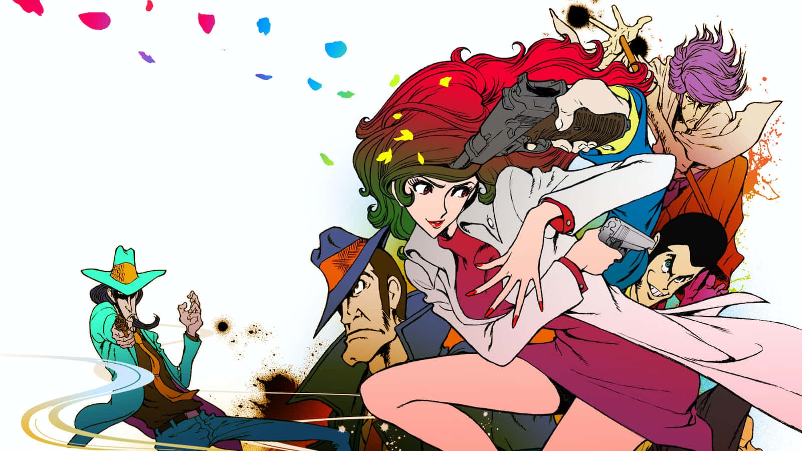 Mine Fujiko, anime characters, action poses, HD Desktop Wallpaper