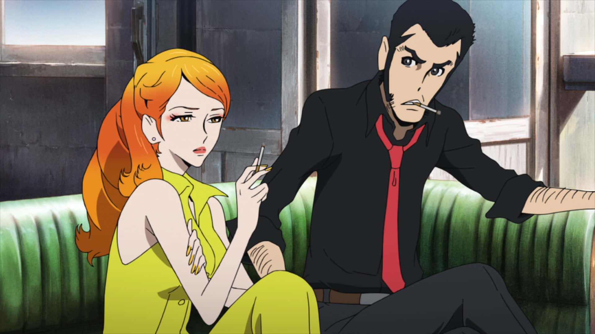 Fujiko, orange hair, yellow dress, Full HD Desktop Wallpaper