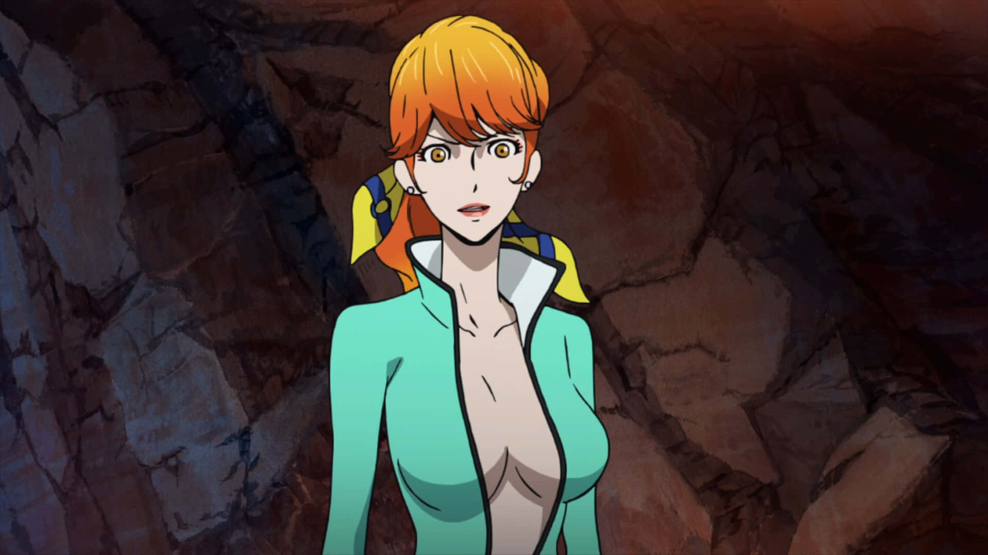 Fujiko Mine, anime portrait, orange hair, Full HD Desktop Wallpaper