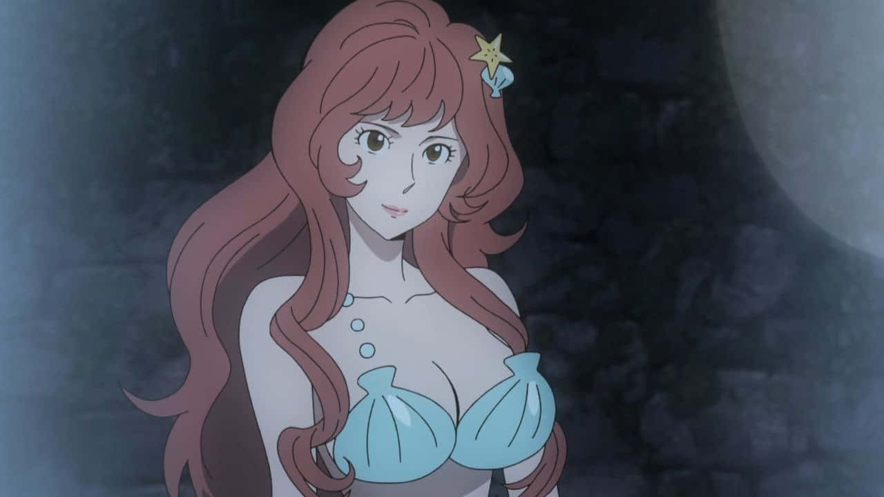 Fujiko Mine, anime mermaid, long auburn hair, HD Desktop Wallpaper