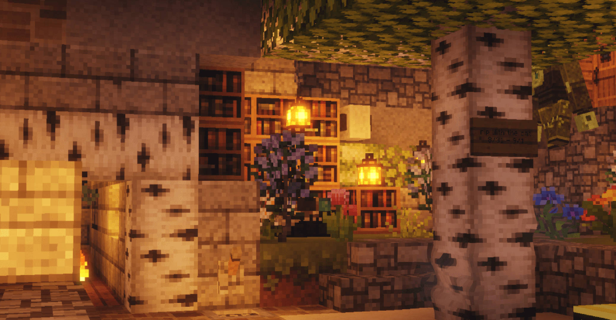 Minecraft Aesthetic, vintage bar, cozy Minecraft village house, Full HD Desktop Wallpaper