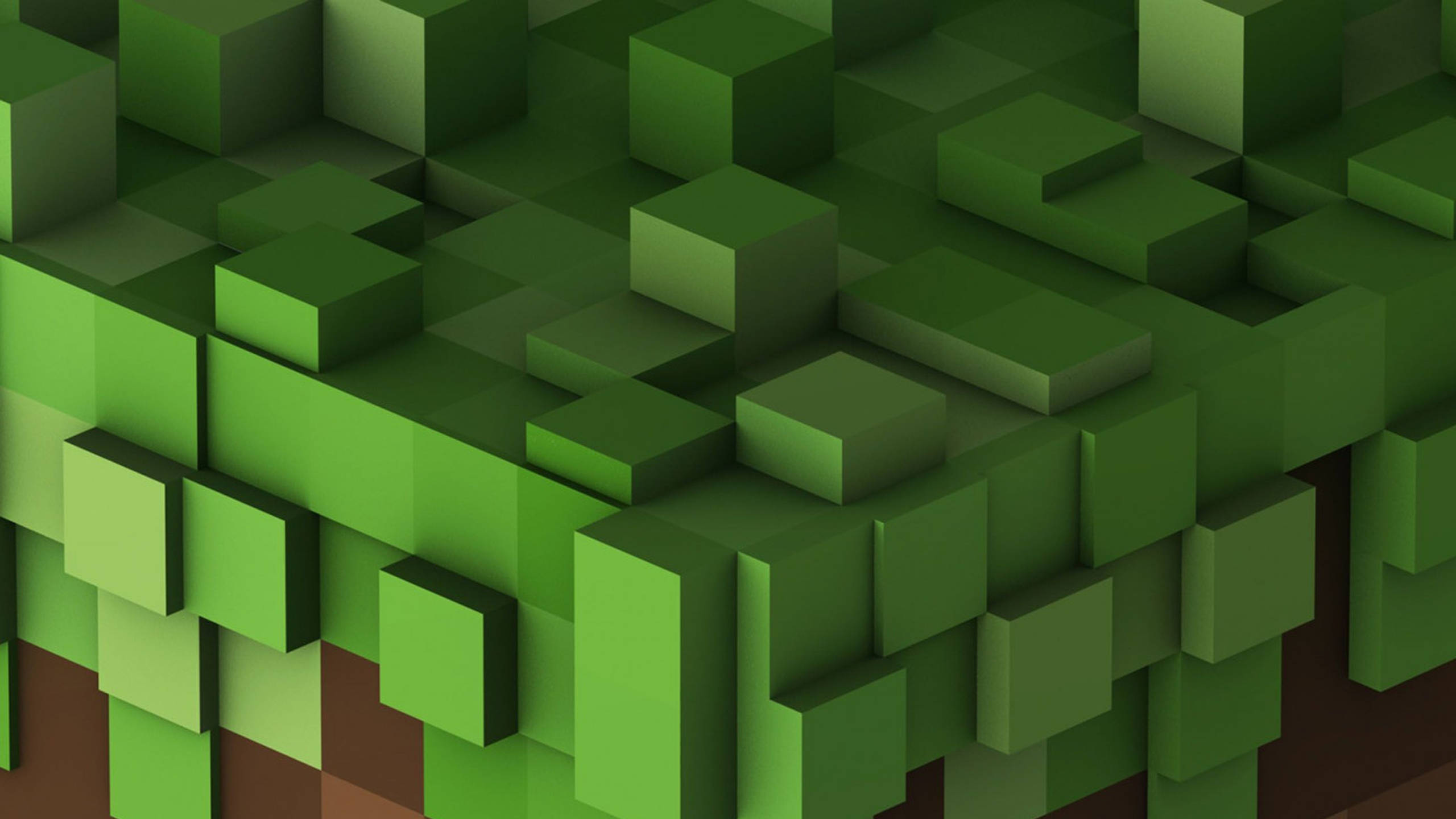 dirt grass block, 2560x1440, Minecraft, 2K Desktop Wallpaper