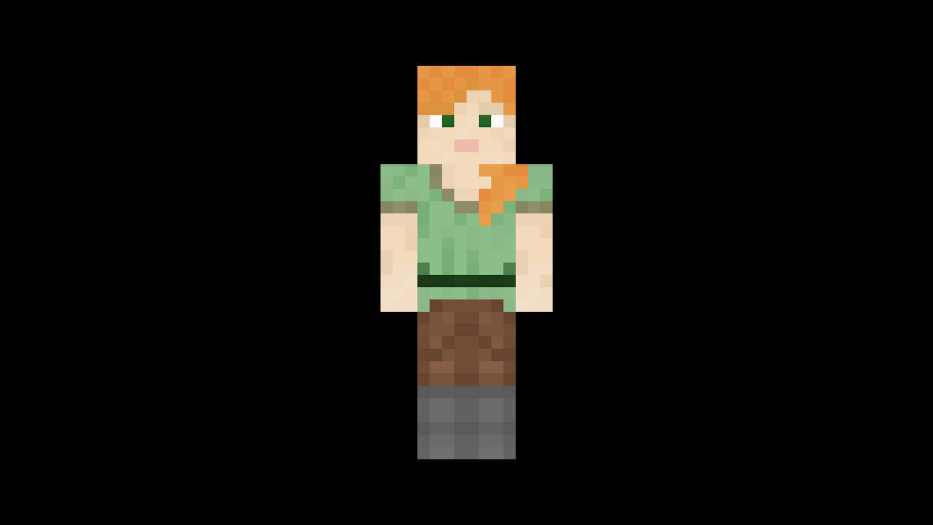 Minecraft Alex, orange hair, green shirt, Full HD Desktop Wallpaper