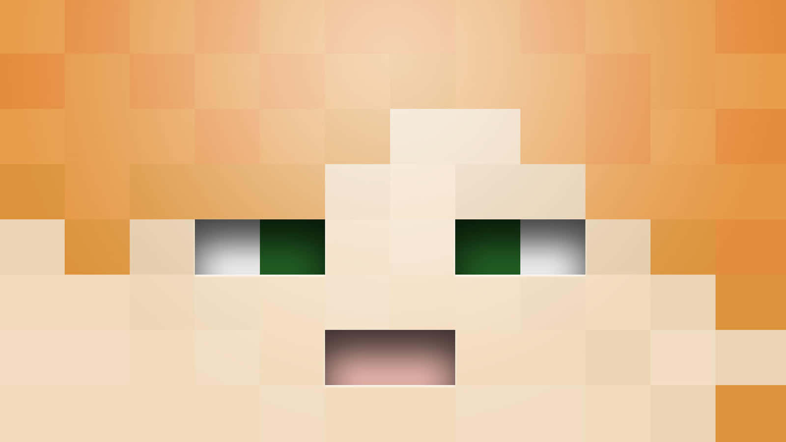 Minecraft Alex, green eyes, orange hair, HD Desktop Wallpaper