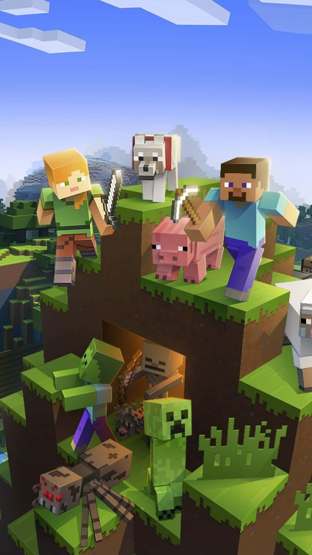 Minecraft, Android, blocky, Full HD Phone Wallpaper