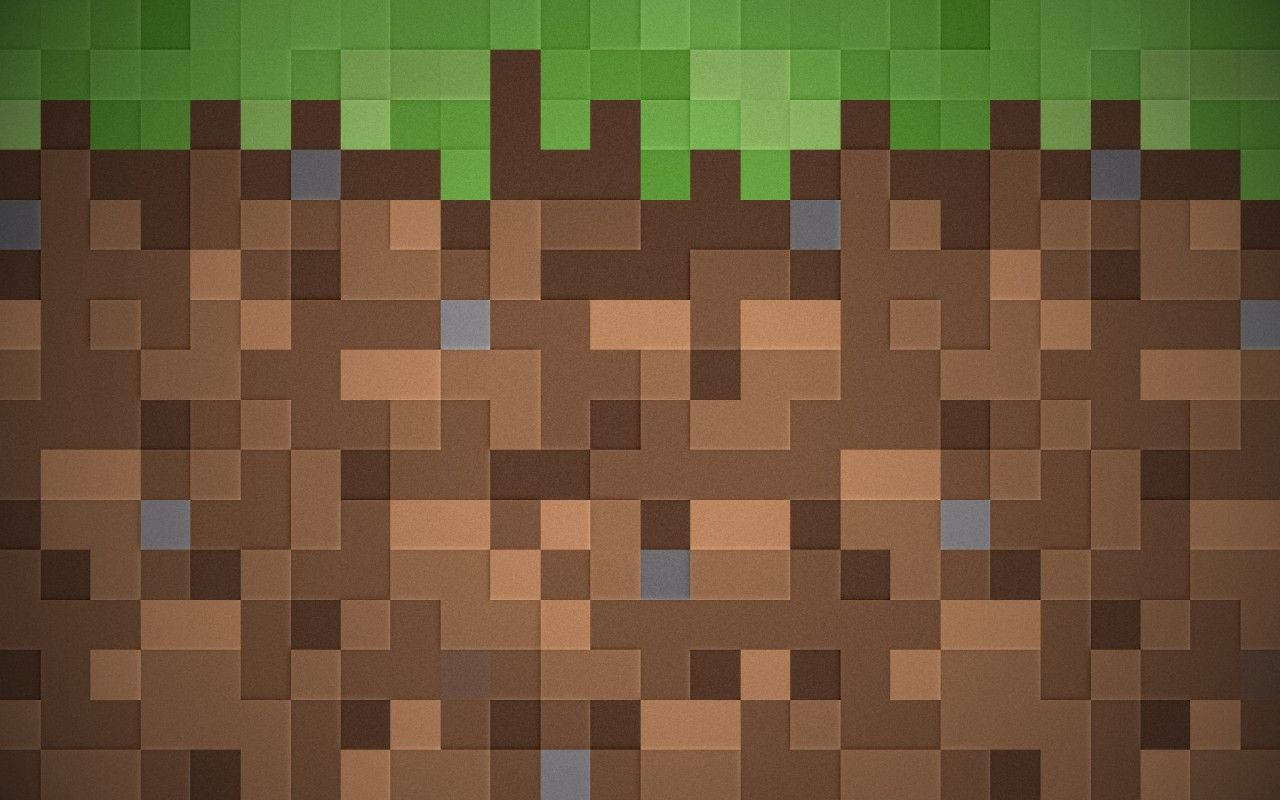 Minecraft, dirt block, green grass, HD Desktop Wallpaper