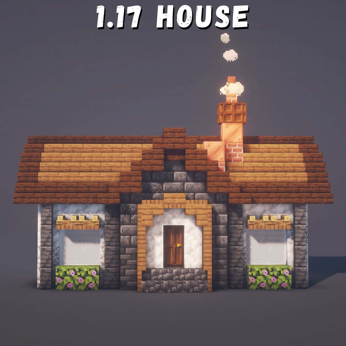 Minecraft, stone walls, wooden roof, SD Desktop Wallpaper