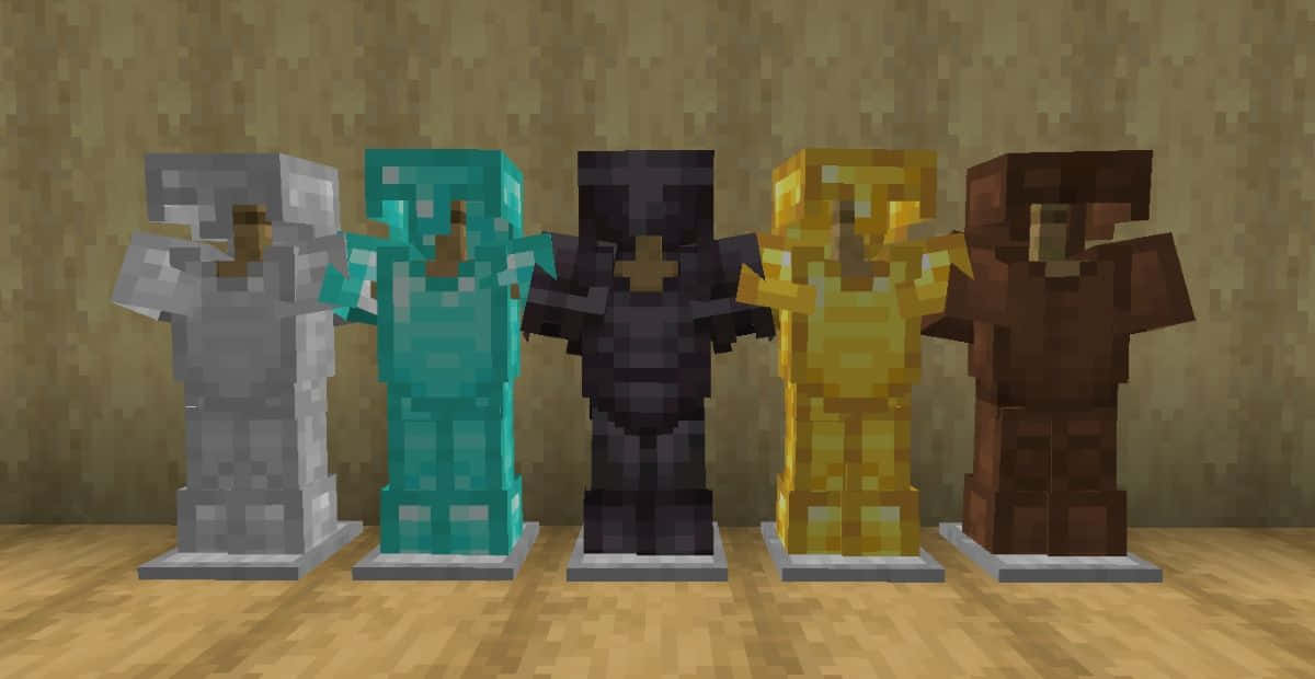 Minecraft Armor, silver, teal, SD Desktop Wallpaper