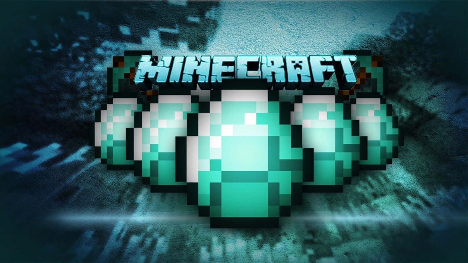 Minecraft Armor, Minecraft logo, glowing emerald blocks, HD Desktop Wallpaper