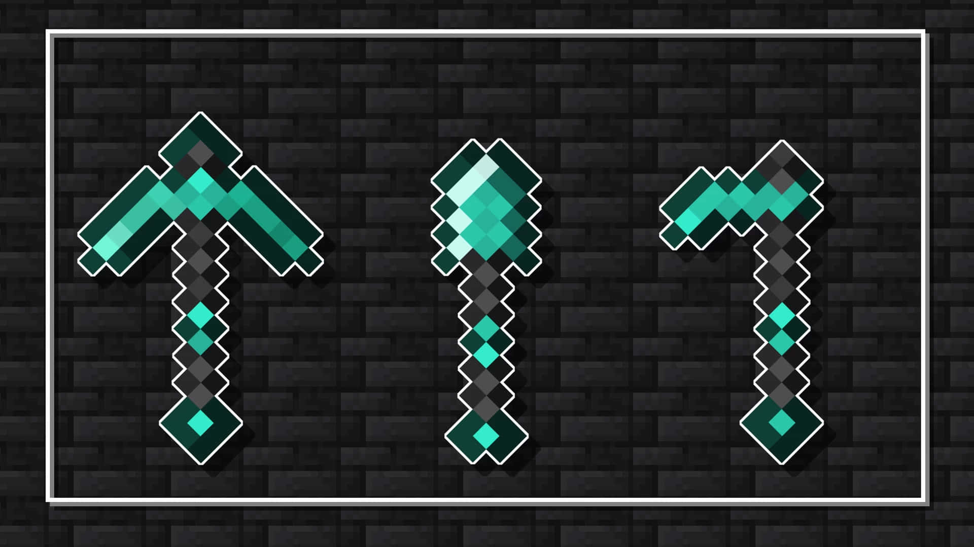 Minecraft, diamond tools, pixelated, Full HD Desktop Wallpaper