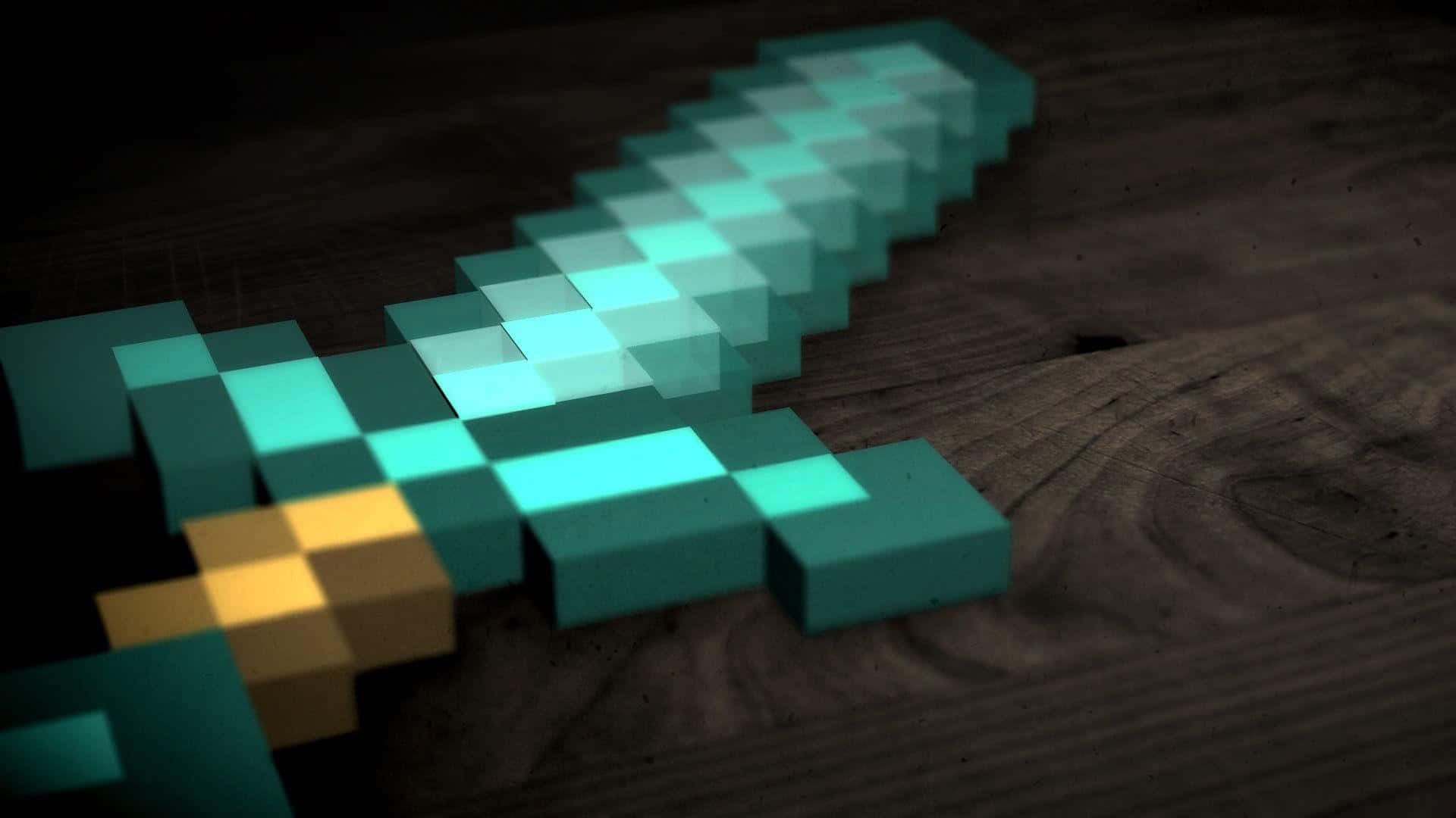 Minecraft, diamond sword, glowing, Full HD Desktop Wallpaper