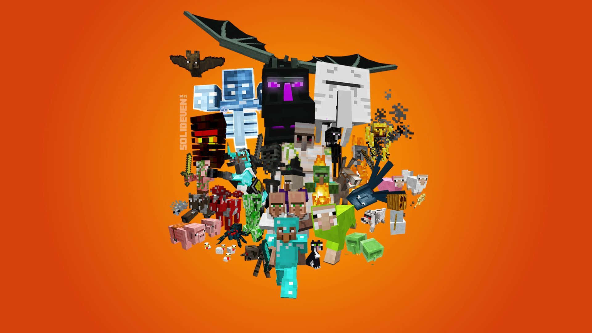 Minecraft, Minecraft characters, Minecraft mobs, Full HD Desktop Wallpaper