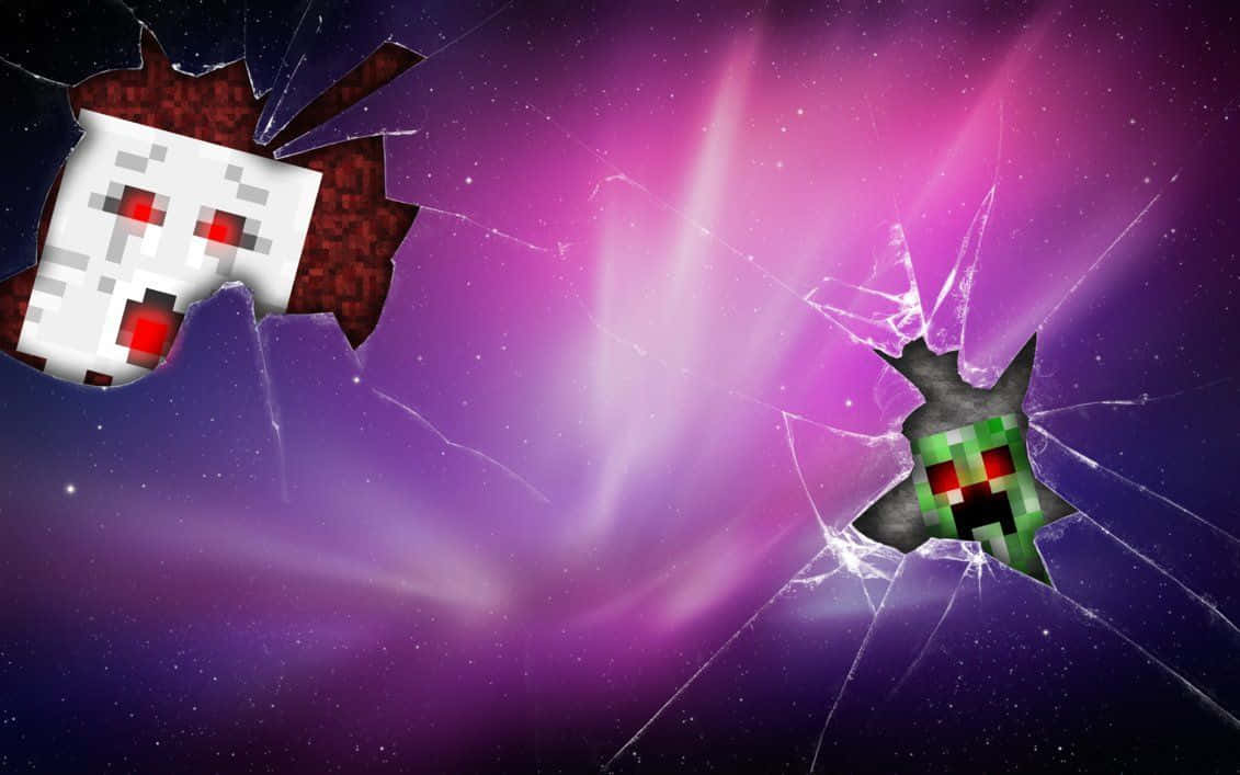 Minecraft, creepers, skeleton, SD Desktop Wallpaper