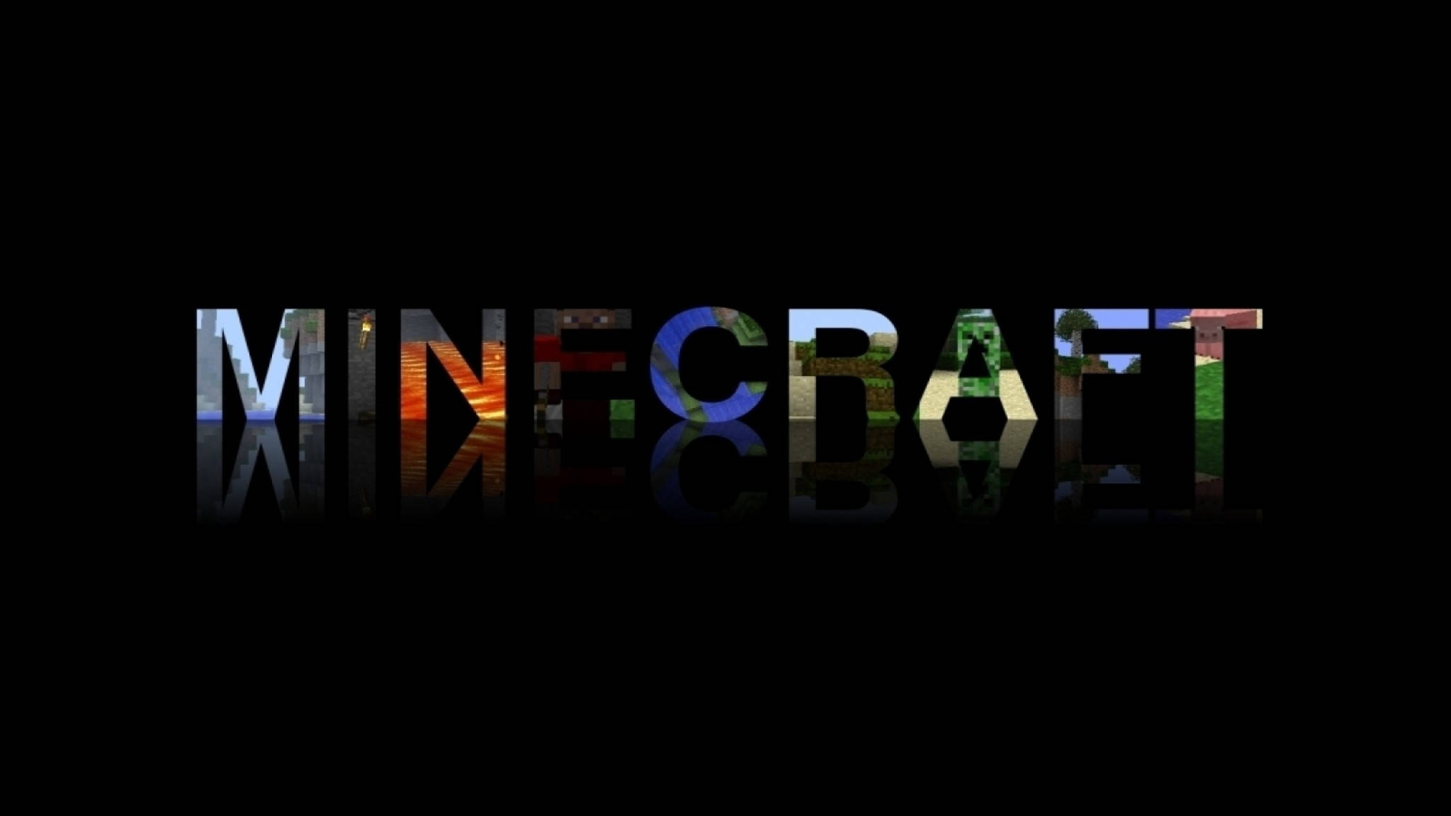 Minecraft, HD Game Title Art, black background, Full HD Desktop Wallpaper