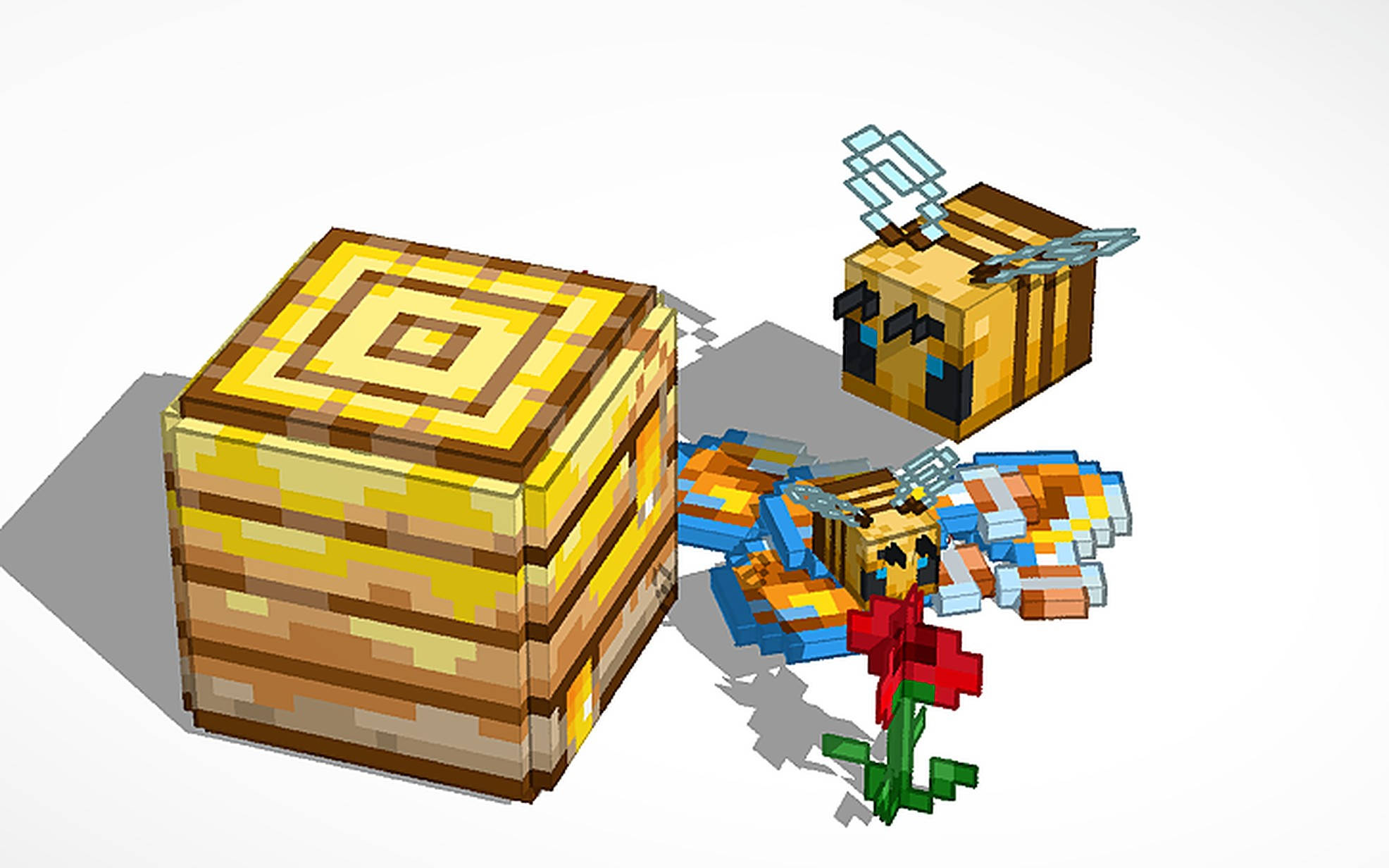 Minecraft Bee, beehive, honeycomb patterns, Full HD Desktop Wallpaper