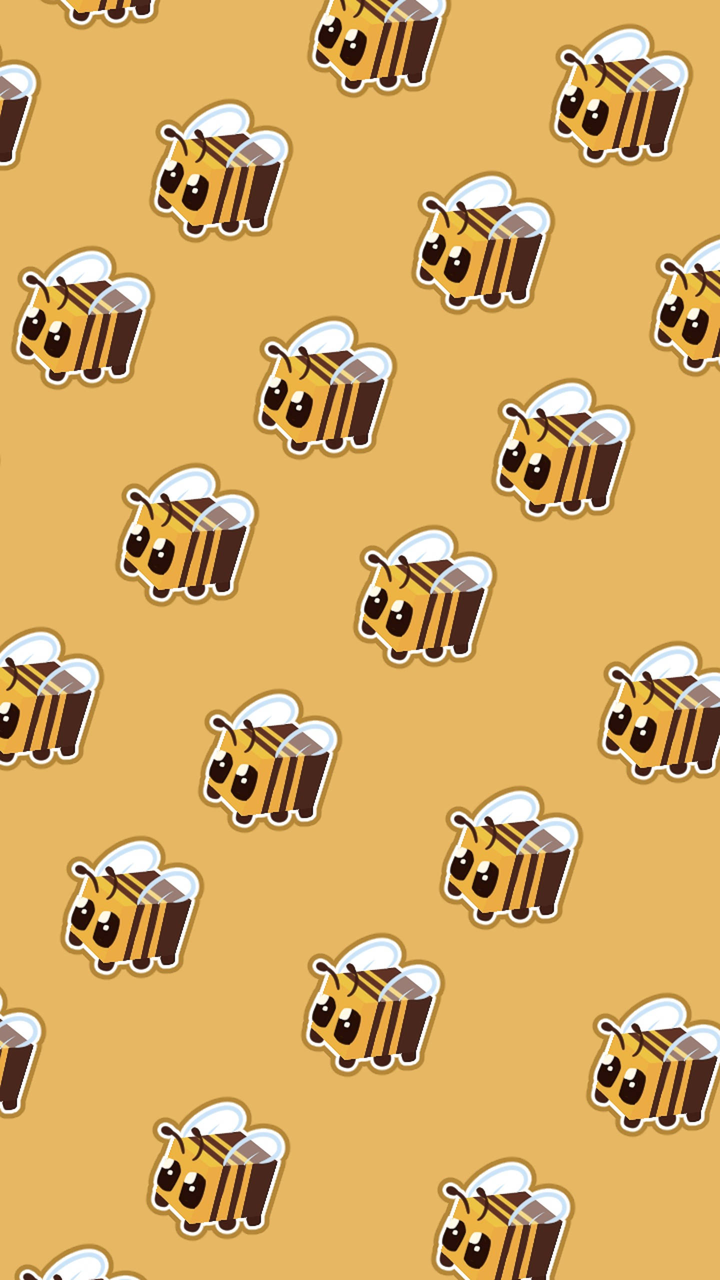 Minecraft Bee, mustard yellow, striped bodies, 2K Phone Wallpaper