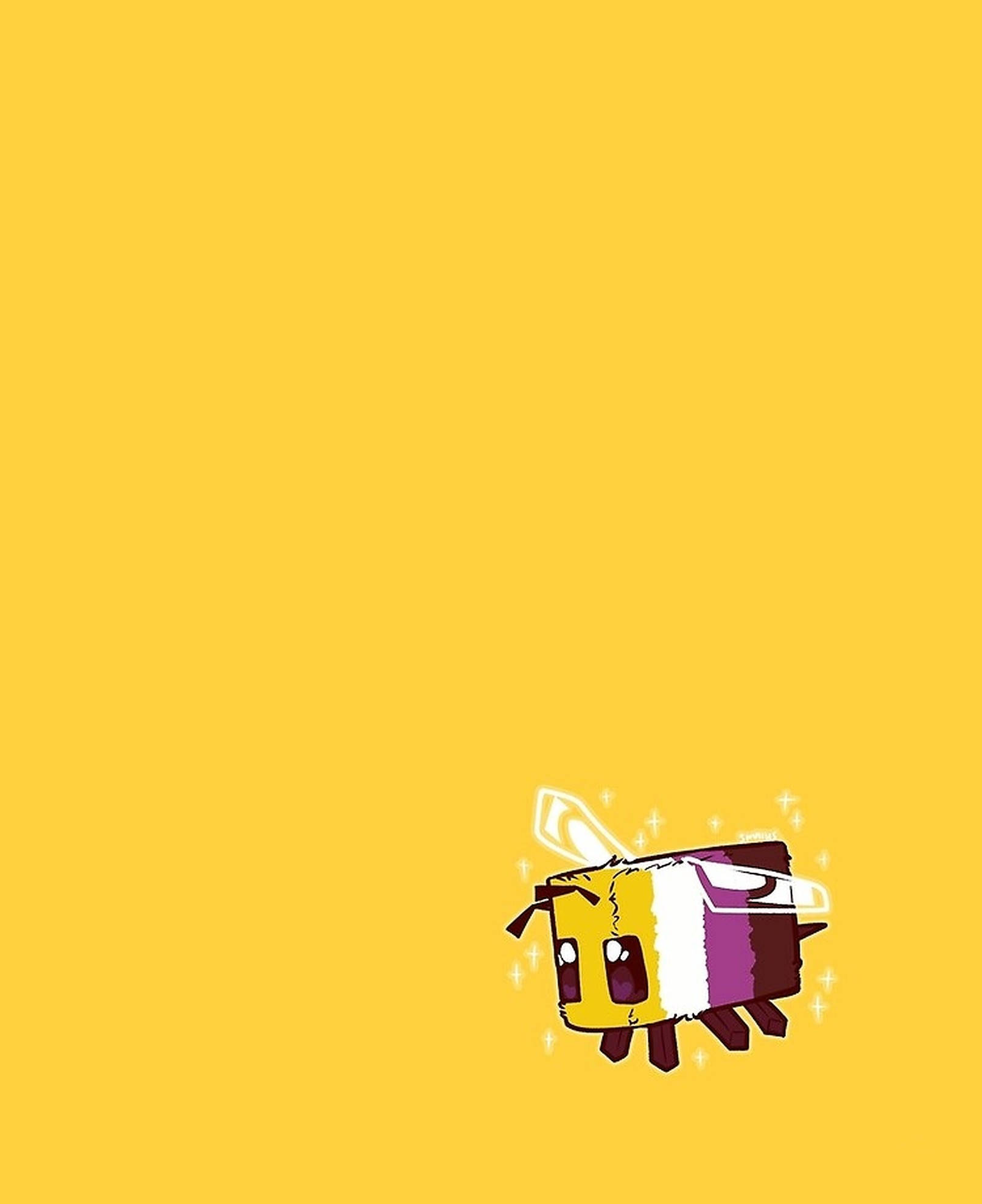 Minecraft Bee, yellow, purple stripes, Full HD Phone Wallpaper