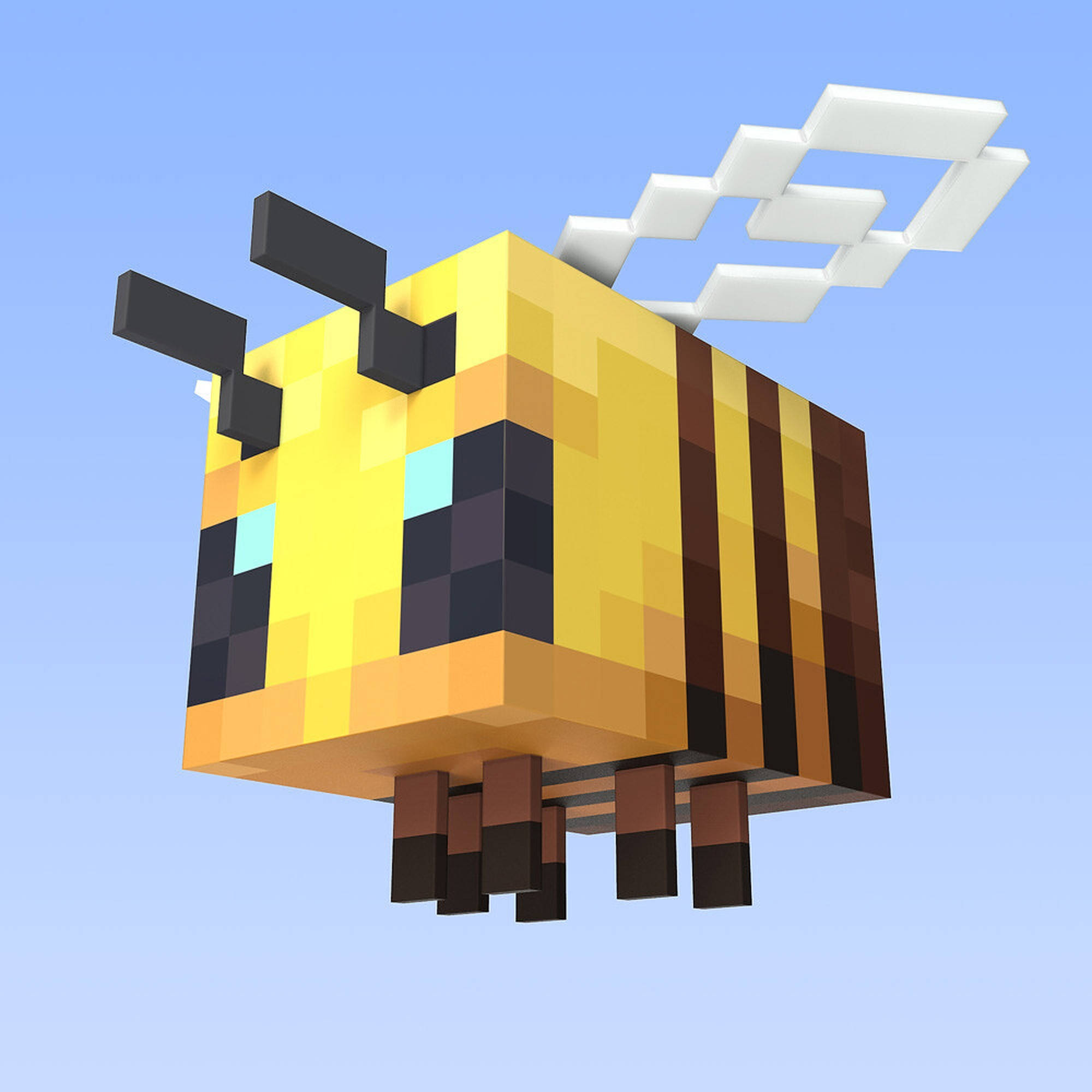 Minecraft, hovering bee, yellow and black stripes, Full HD Desktop Wallpaper